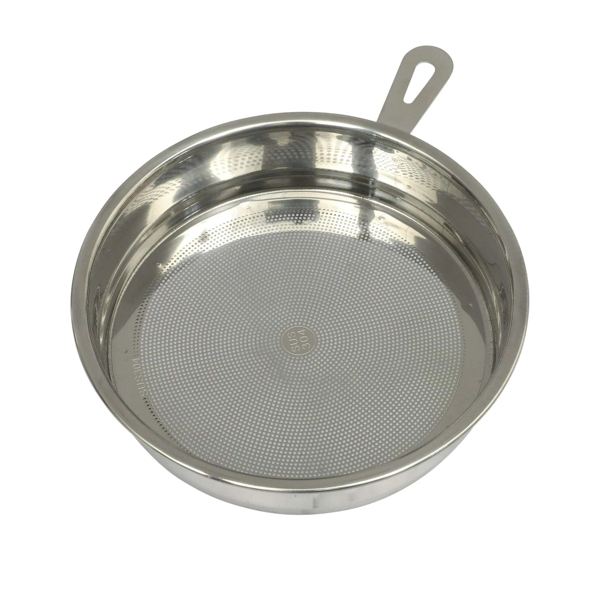 The Pioneer Woman Enamel-on-Steel Grease Strainer with Lid, Linen Speckle - Image 3