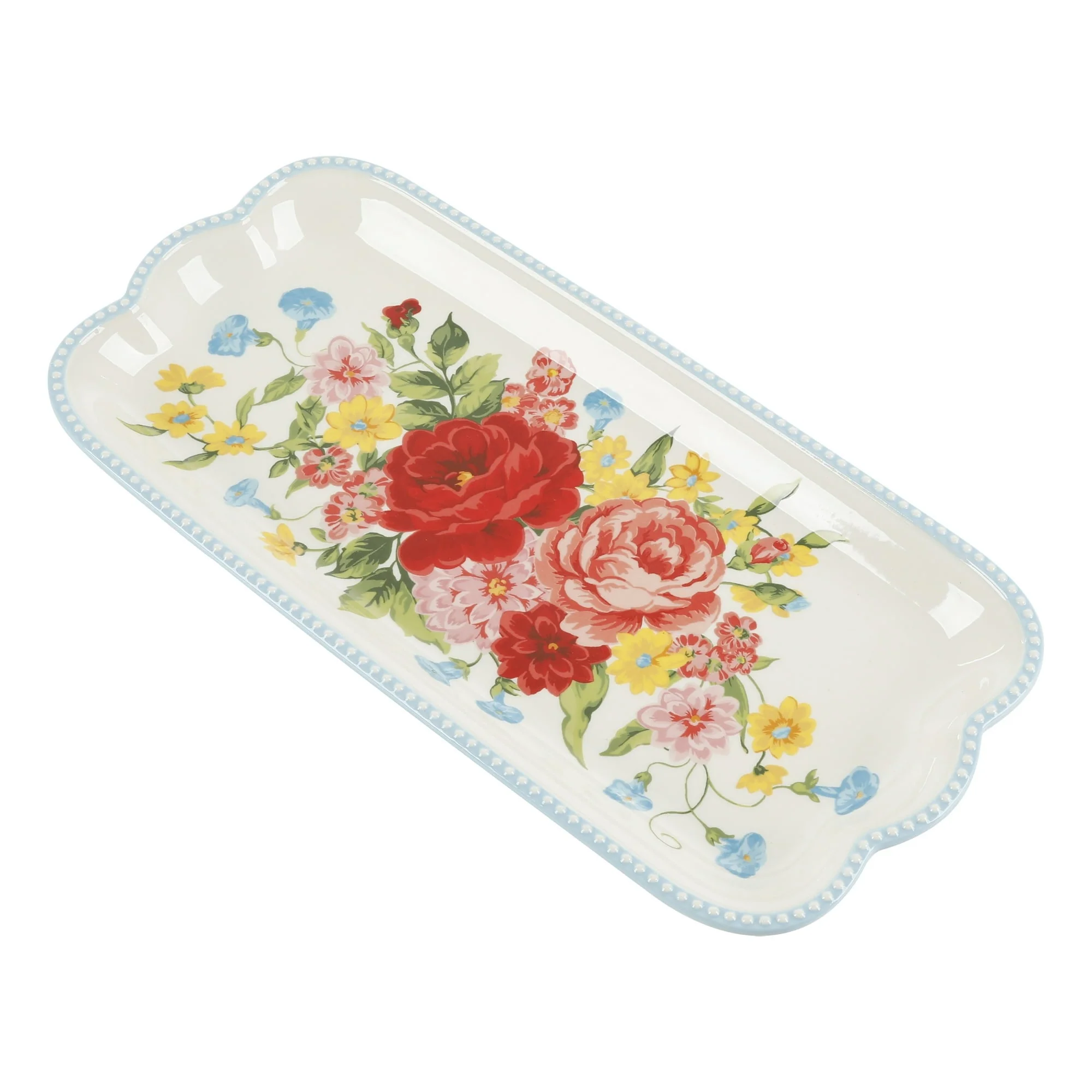 The Pioneer Woman Floral Medley 3-Piece Ceramic Serving Platter Set - Image 2