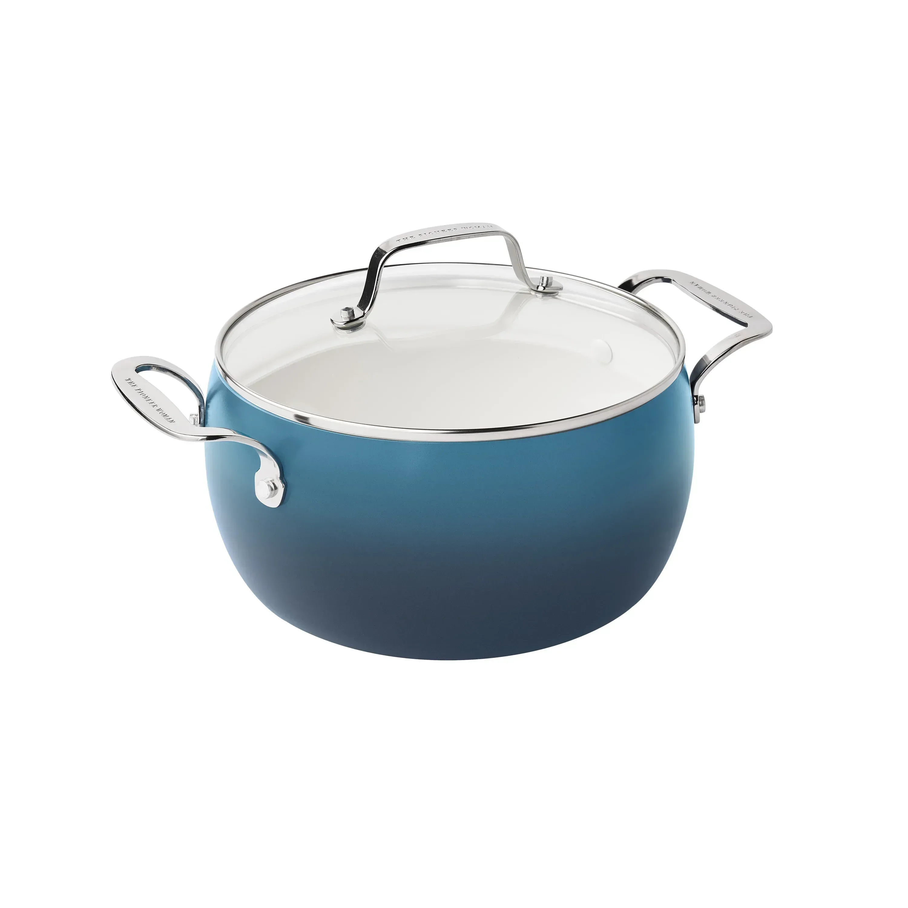The Pioneer Woman Harlow 15-Piece Cookware Set, Ceramic Non-Stick Pots and Pans Set, Denim Blue - Image 11