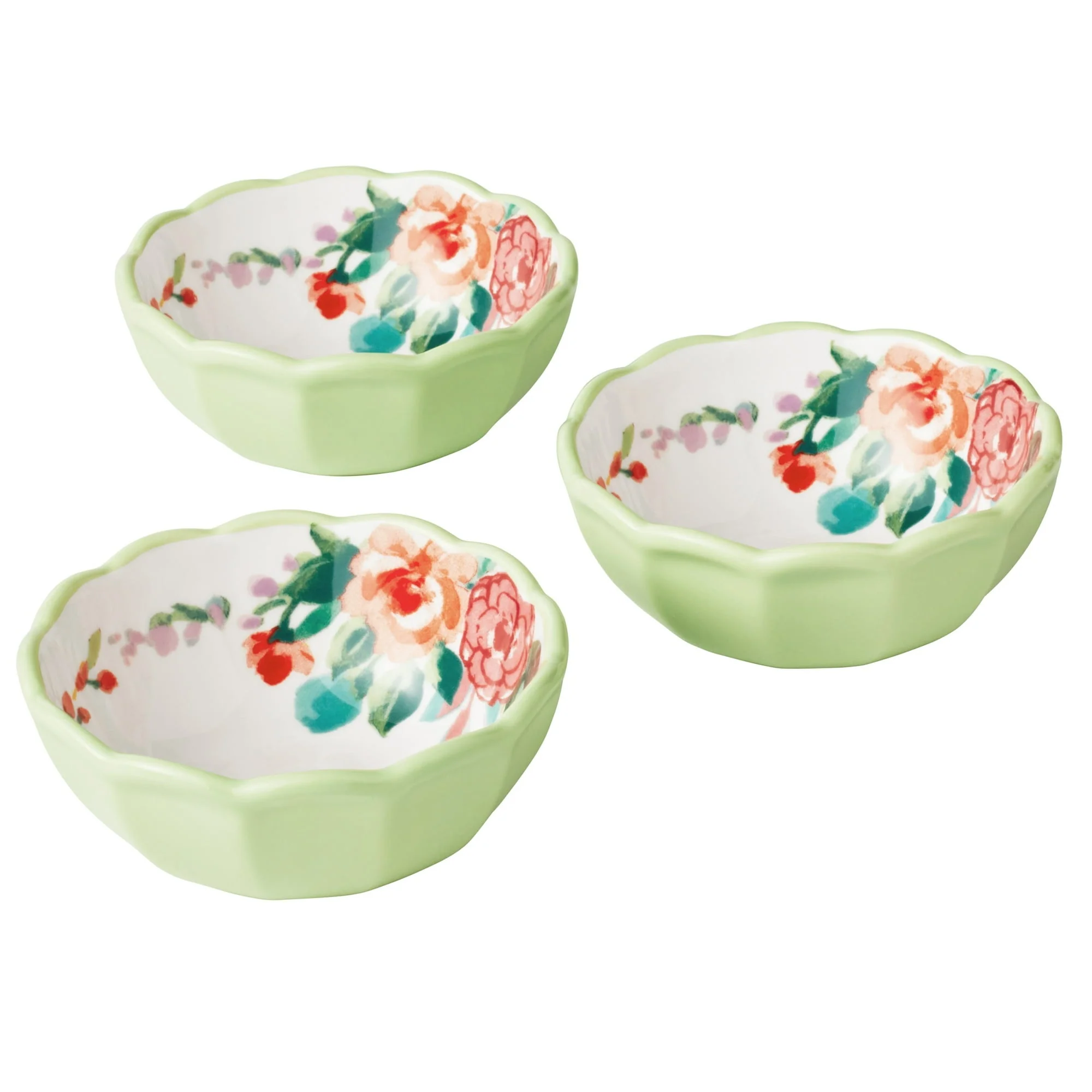 The Pioneer Woman Painted Meadow 4-Piece Ceramic Dip Bowl Set with Serving Tray Platter - Image 5
