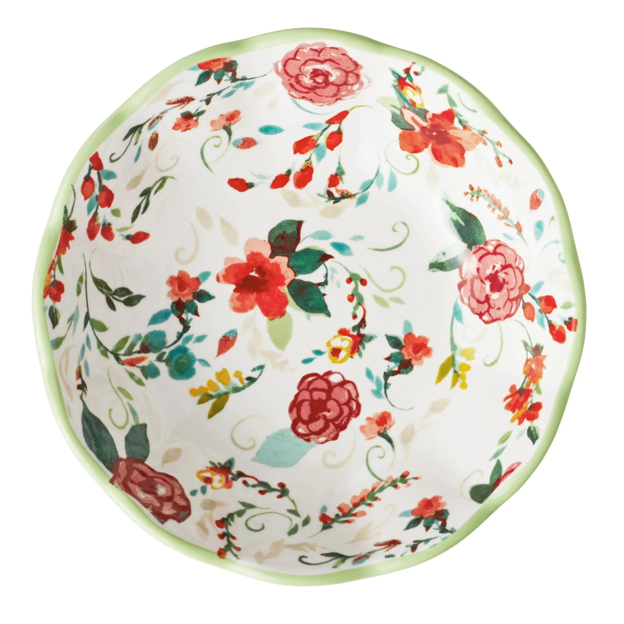 The Pioneer Woman Painted Meadow Green 4-Piece Ceramic Pasta Bowl Set - Image 2