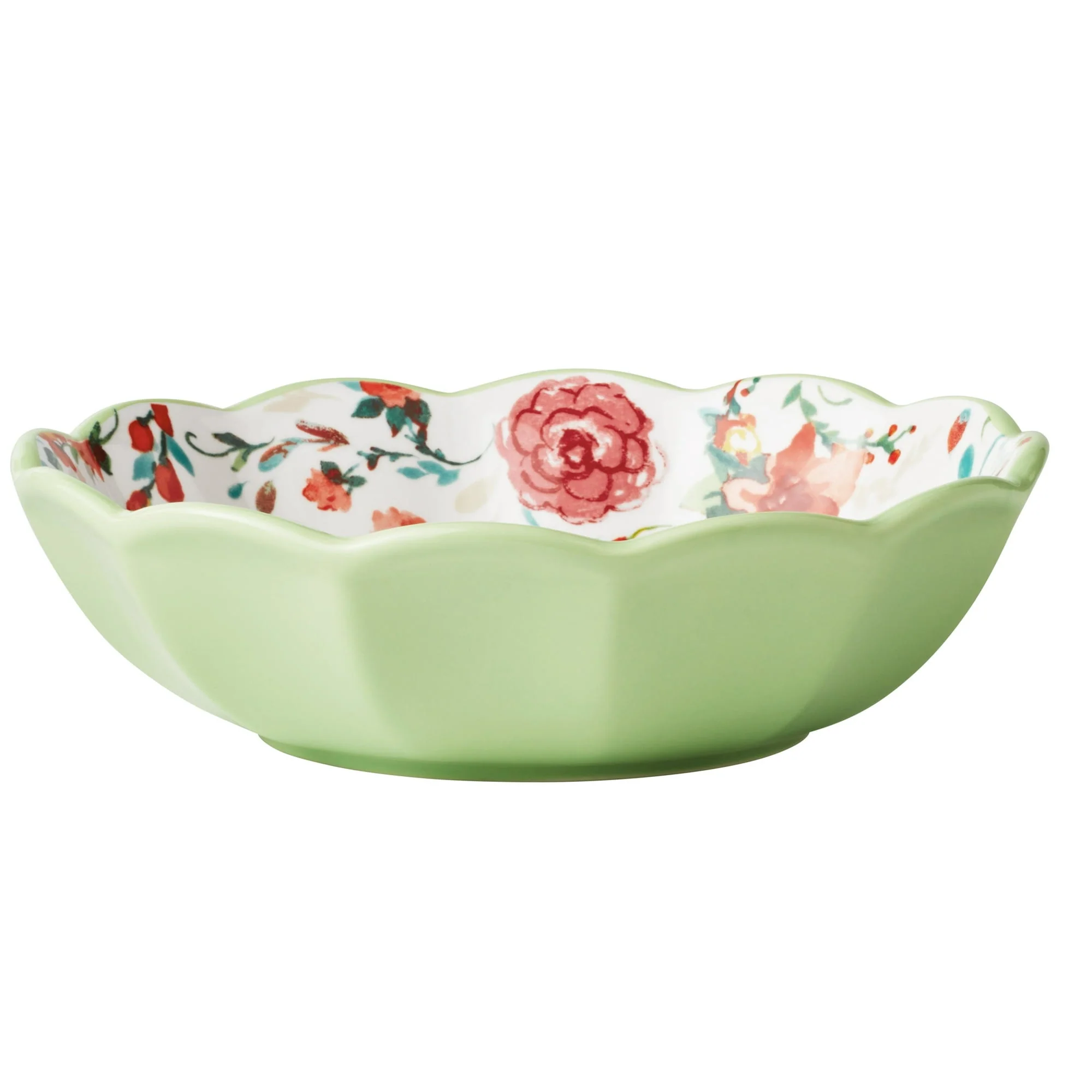 The Pioneer Woman Painted Meadow Green 4-Piece Ceramic Pasta Bowl Set - Image 4