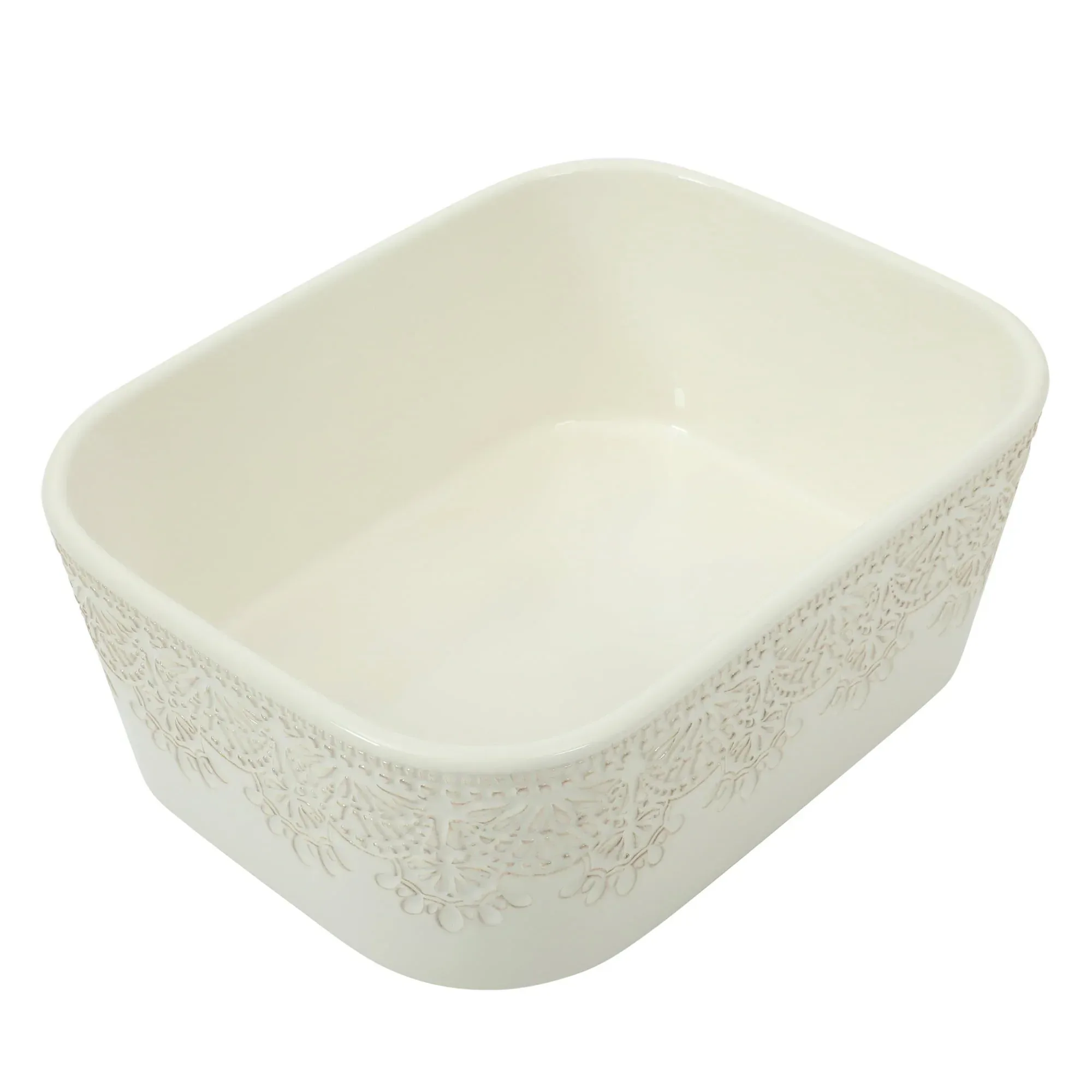 The Pioneer Woman Vintage Lace 6-Piece Nesting Casserole Baking Dish Bakeware Set with Lids, Linen - Image 4