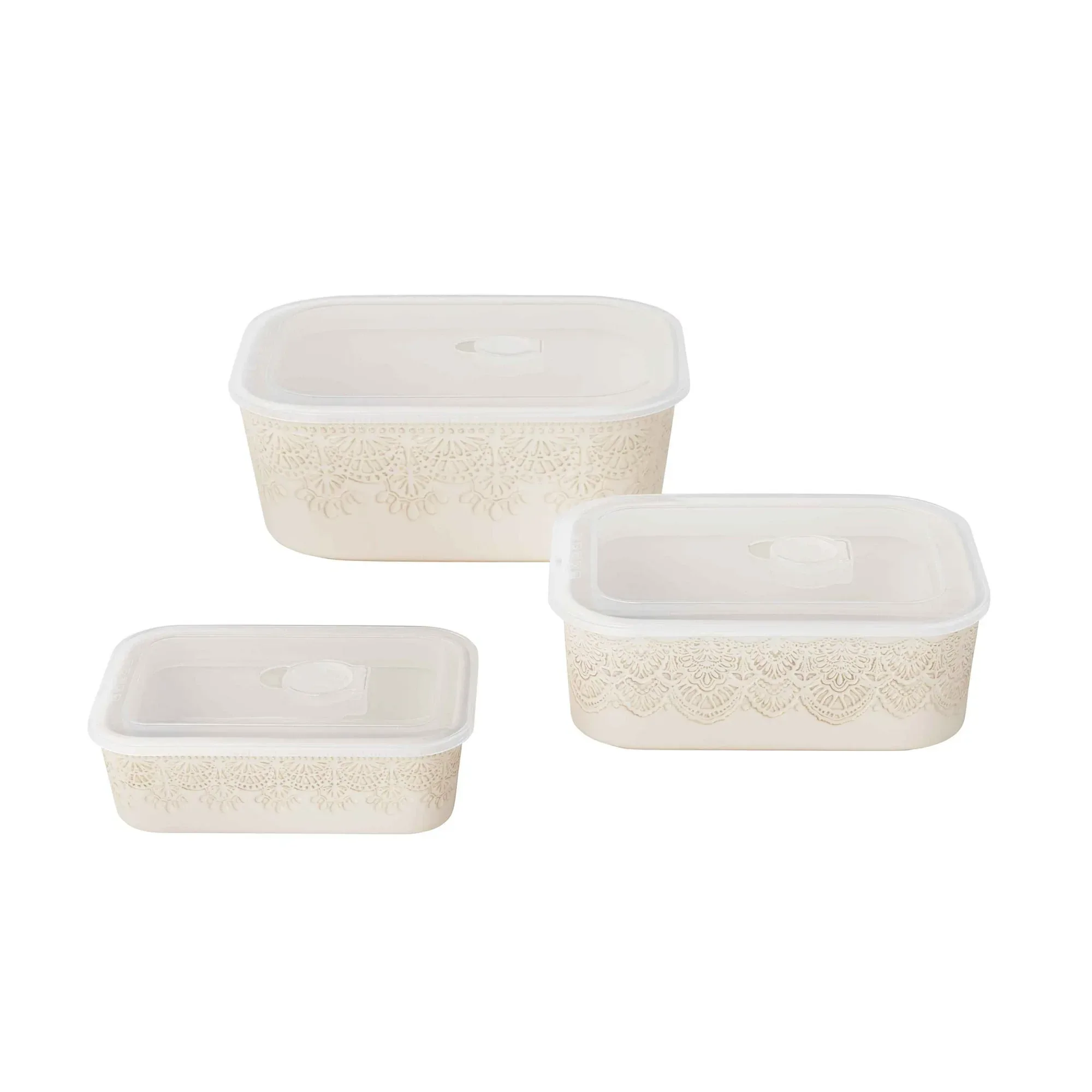 The Pioneer Woman Vintage Lace 6-Piece Nesting Casserole Baking Dish Bakeware Set with Lids, Linen - Image 6