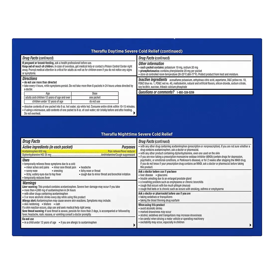 Theraflu Multi-Symptom Severe Cold & Nighttime Cold & Cough Powder, 24ct (18 Day + 6 Night) - Image 3