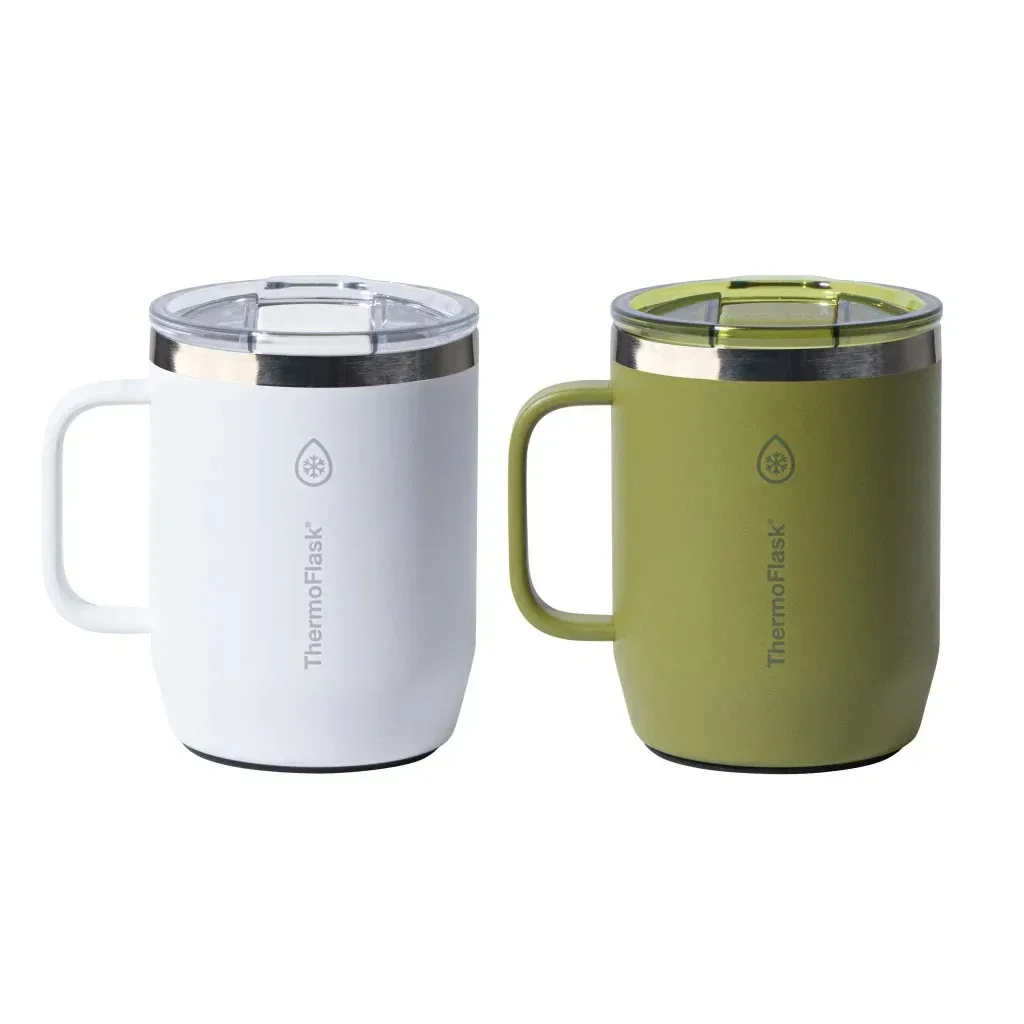 ThermoFlask 12 oz. Insulated Coffee Mug with Handle, 2-pack