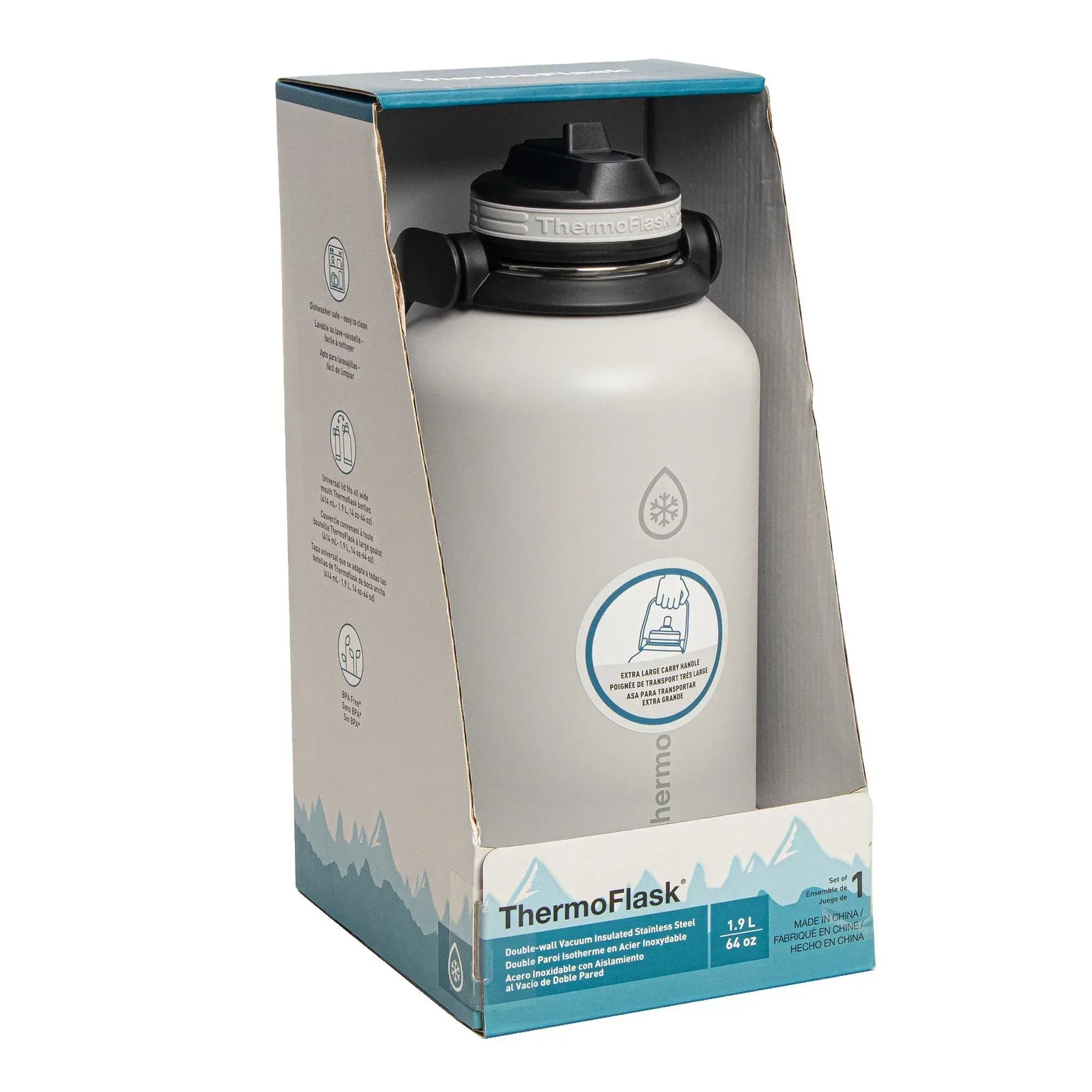 ThermoFlask 64 oz. Double Wall Insulated Stainless Steel Bottle with Straw Lid - Image 2