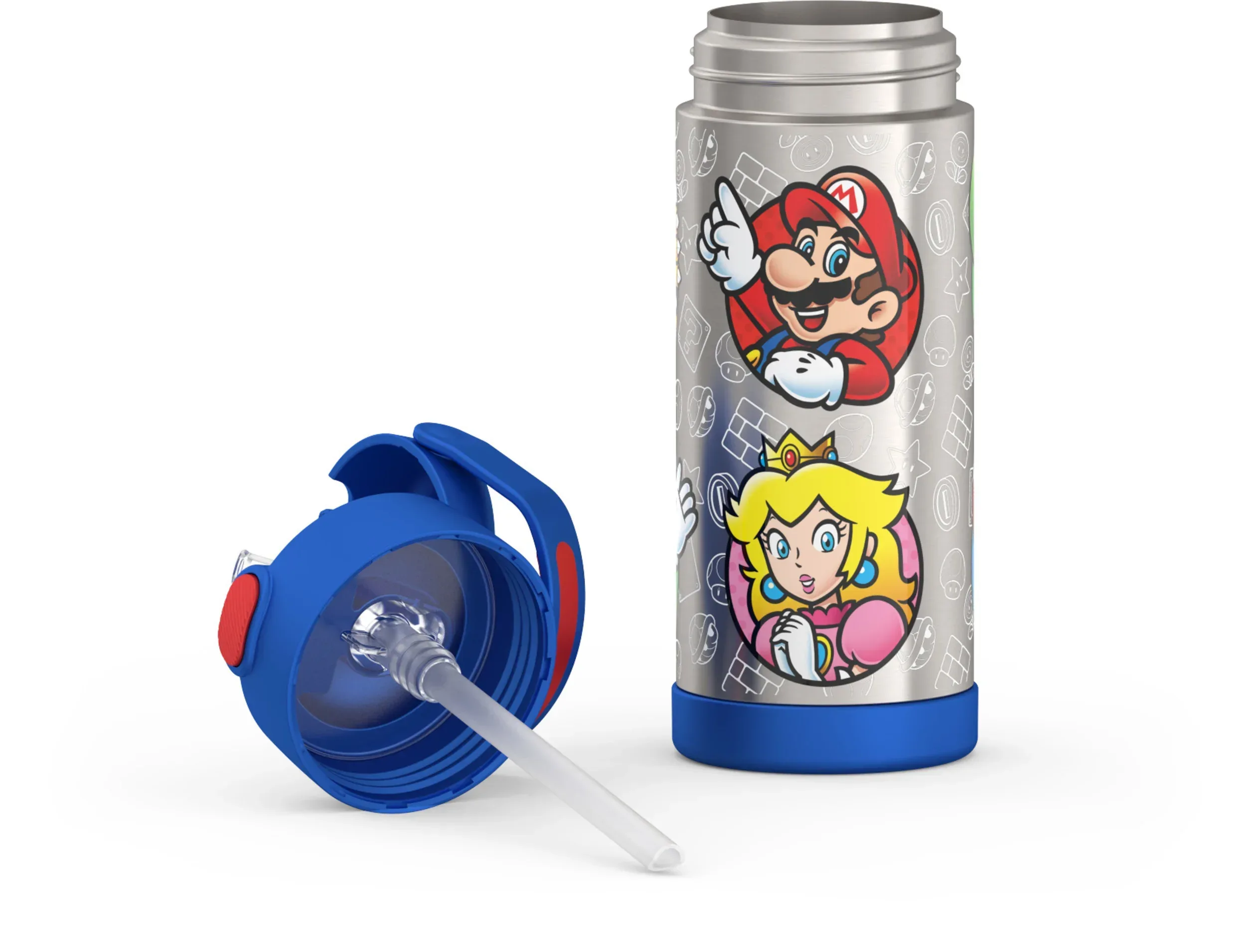 Thermos Stainless Steel Funtainer Water Bottle with Straw, Mario, 14oz - Image 3