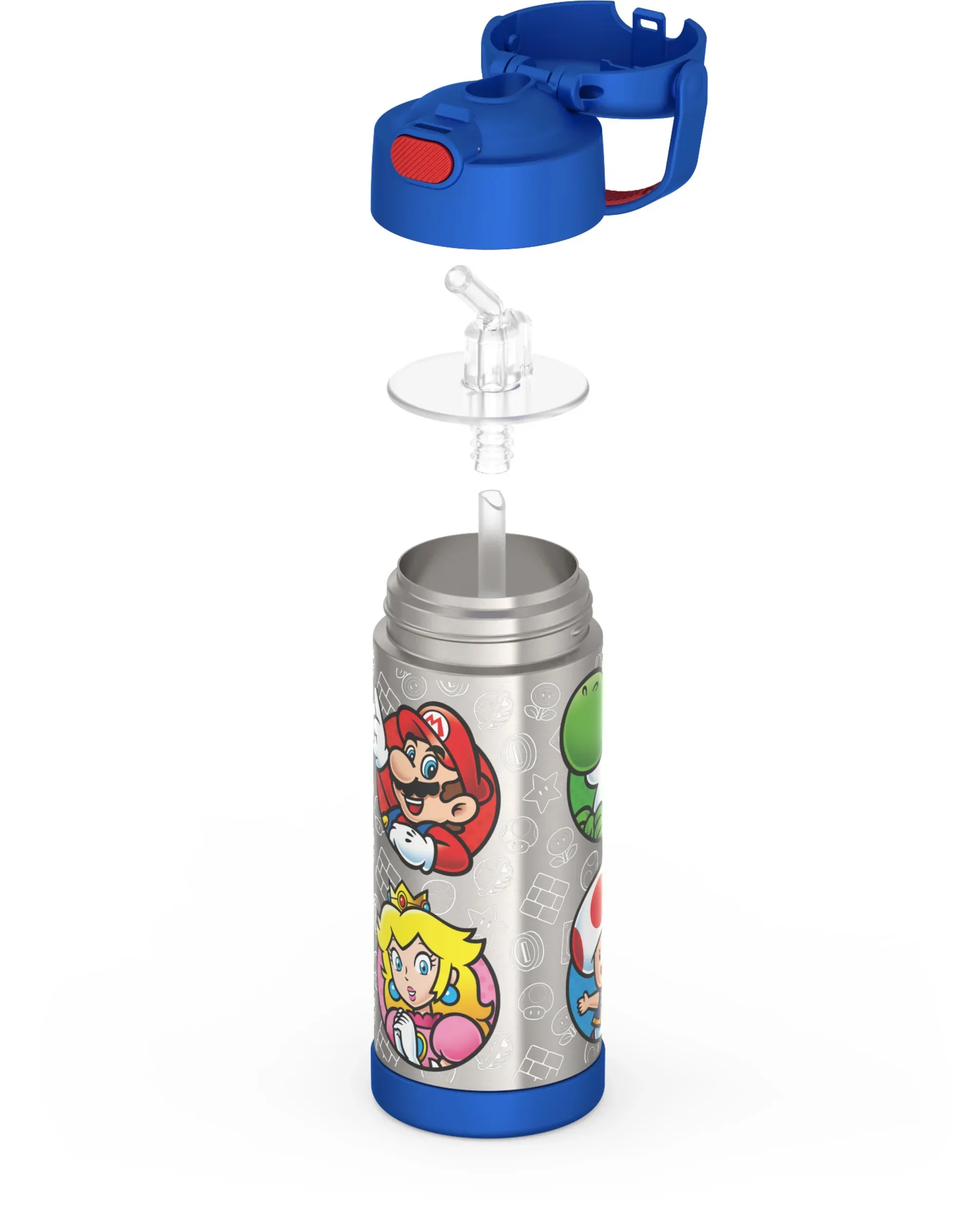 Thermos Stainless Steel Funtainer Water Bottle with Straw, Mario, 14oz - Image 4