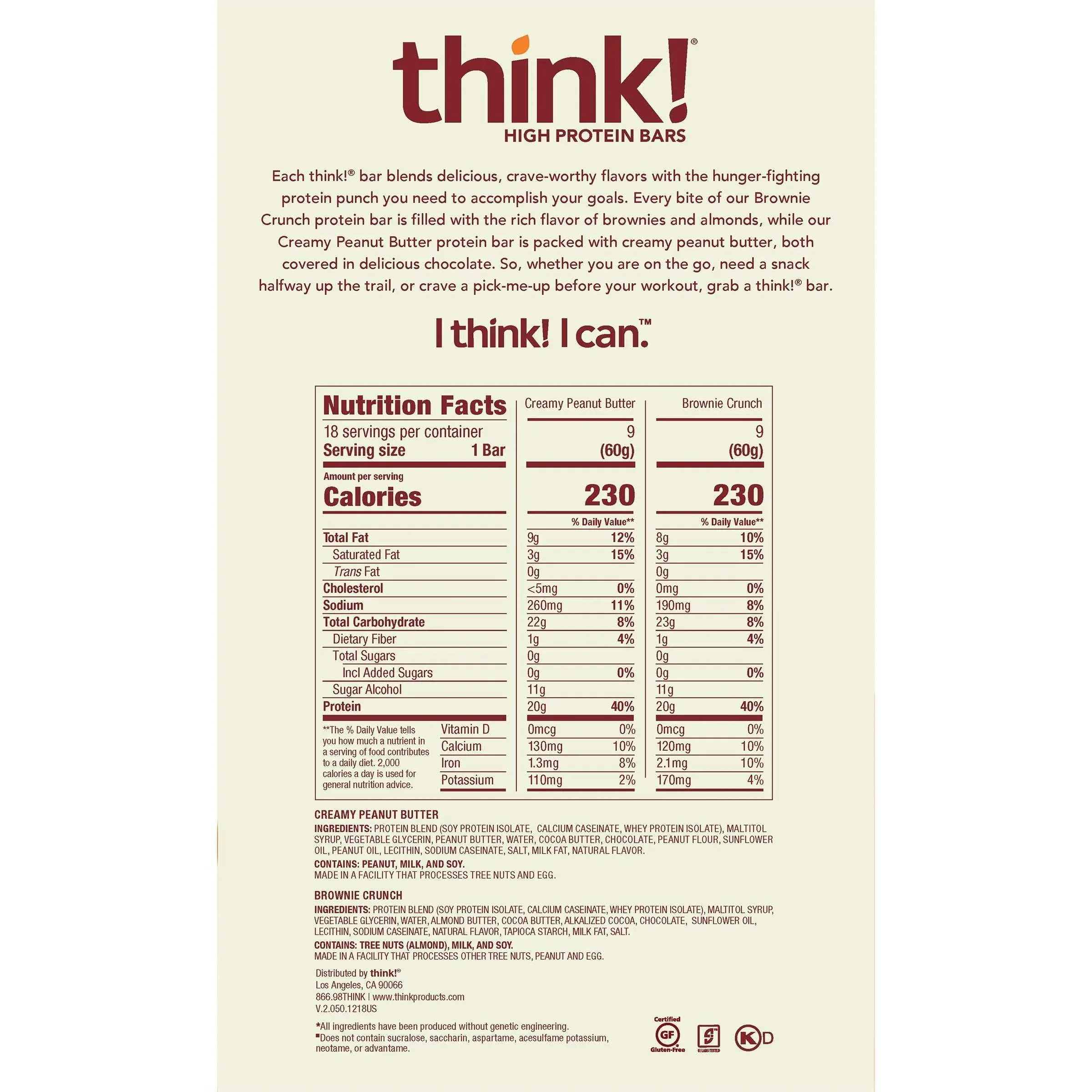 Think Thin High Protein Bar, Variety Pack, 2.1 oz, 18-count - Image 2