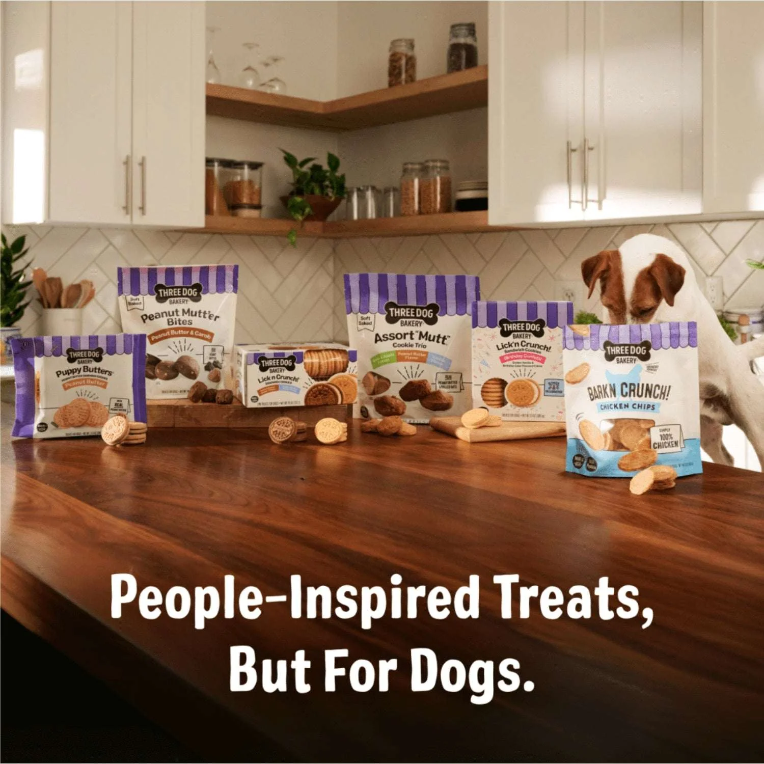 Three Dog Bakery Peanut Butter, Vanilla, Oats & Apple Flavor Soft Dog Treats, 26 oz. Bag - Image 7