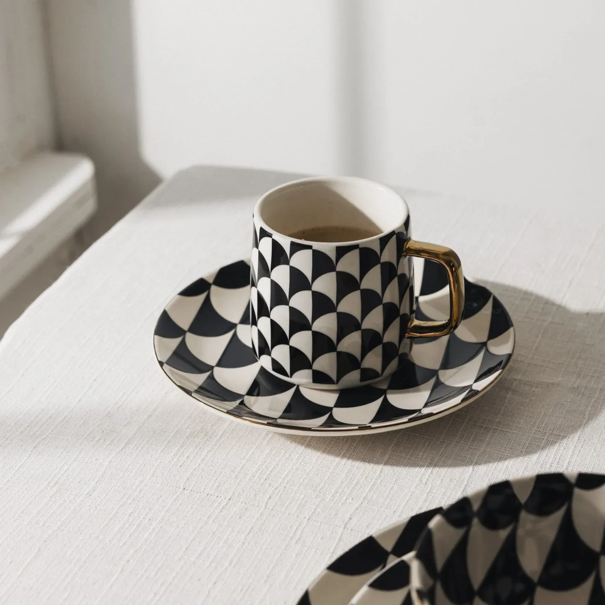 Thyme & Table 14 fl oz Emmett Black and White Stoneware Mug - Image 4