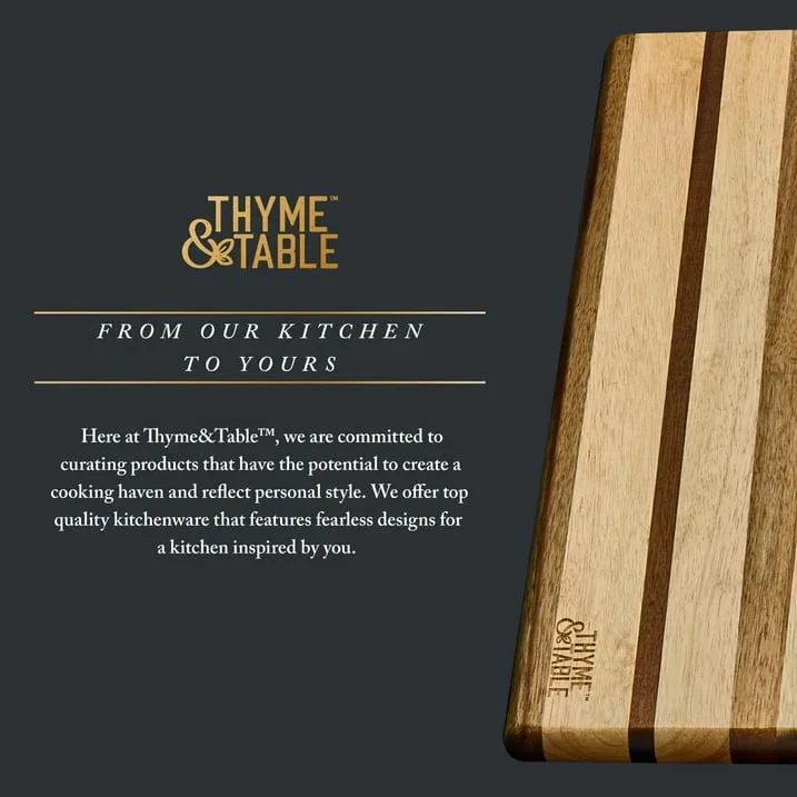 Thyme & Table 18x12 Multi-Wood Butcher Block with Non-Slip Silicone Feet - Image 4
