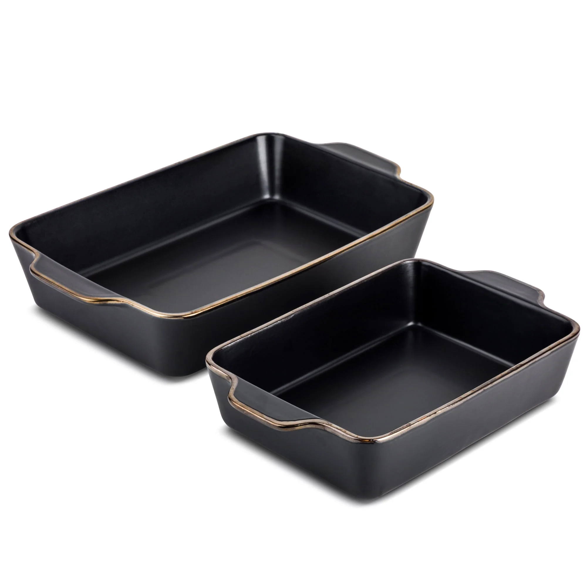 Thyme & Table 2-Piece Ceramic Rectangular Baking Dish Set - Onyx