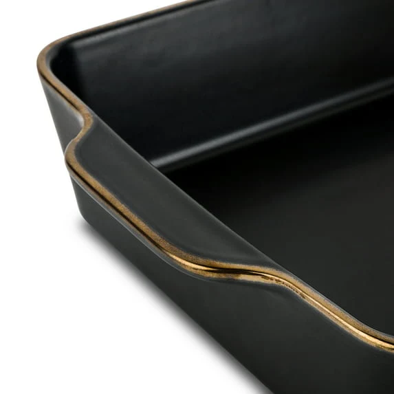 Thyme & Table 2-Piece Ceramic Rectangular Baking Dish Set - Onyx - Image 3