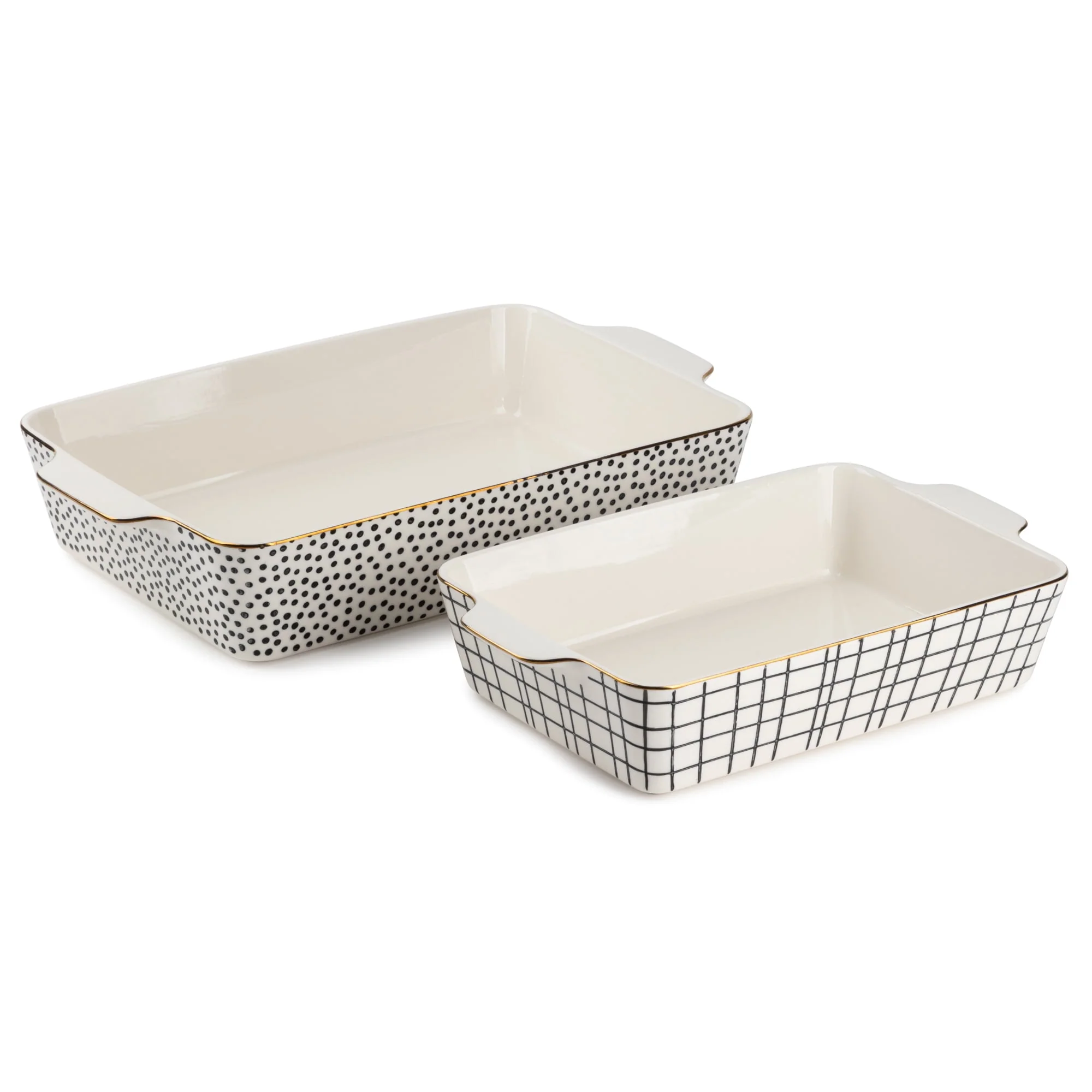 Thyme & Table 2-Piece Ceramic Rectangular Baking Dish Set - Onyx - Image 6
