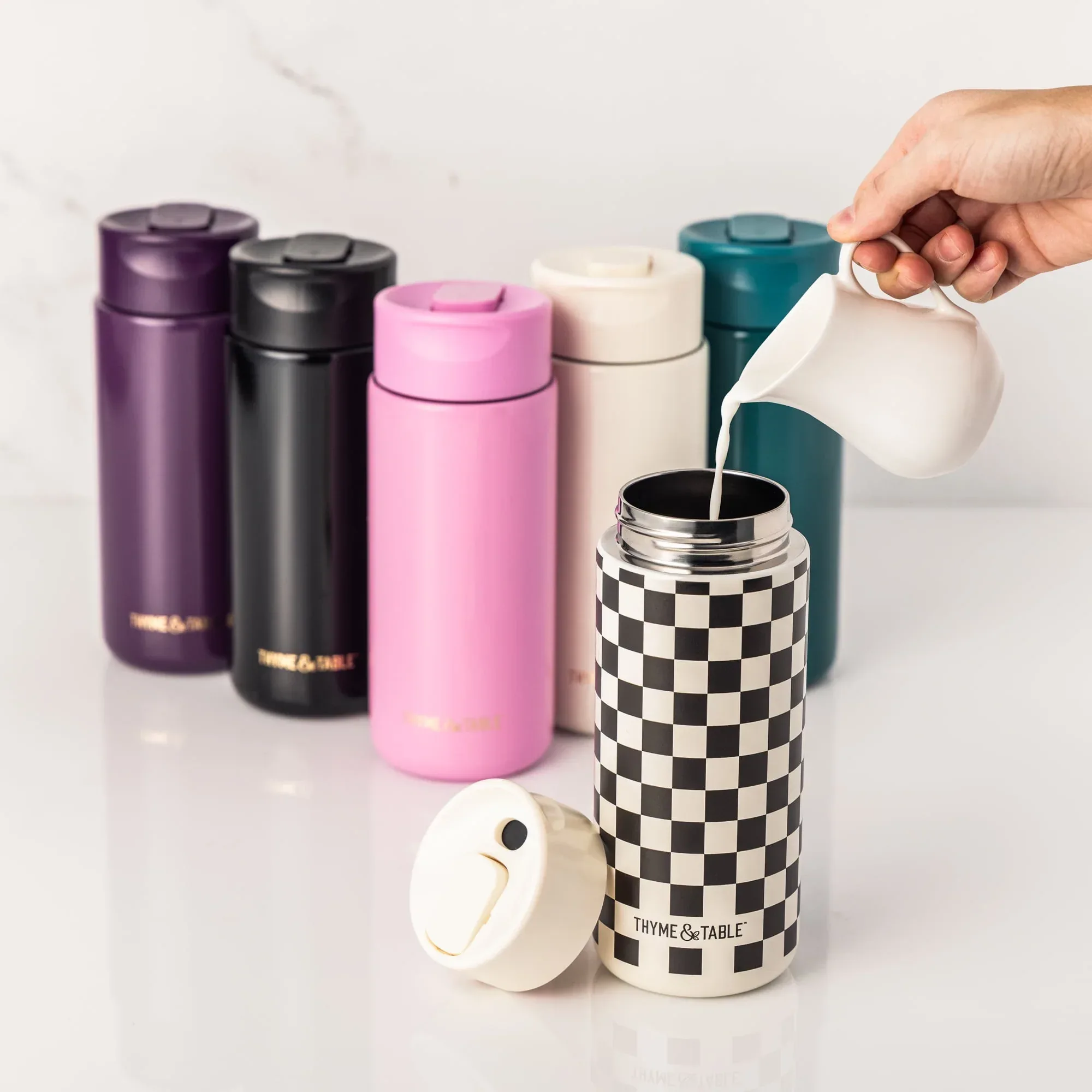 Thyme & Table 22 fl oz Stainless Steel Coffee Tumbler, Teal - Image 4