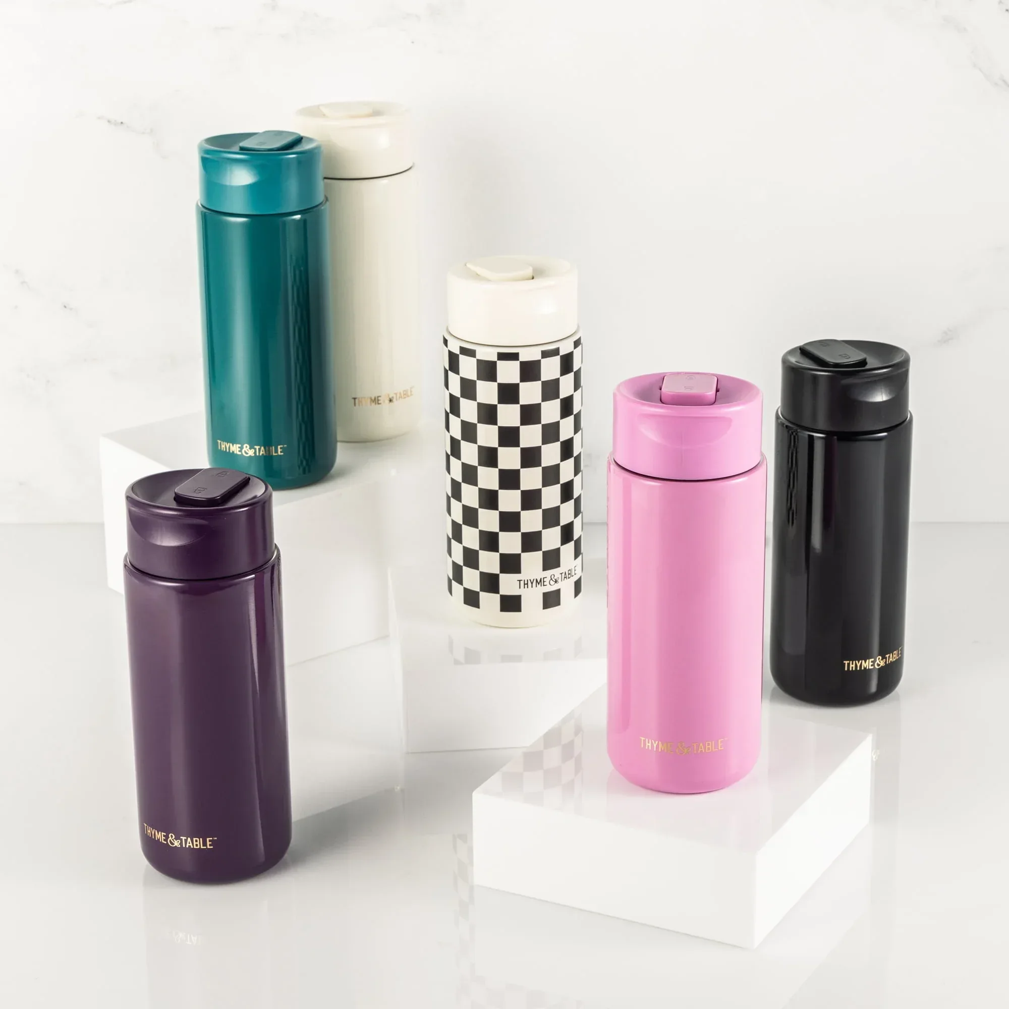 Thyme & Table 22 fl oz Stainless Steel Coffee Tumbler, Teal - Image 5