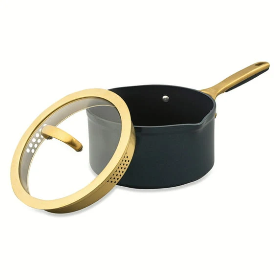 Thyme & Table 3.5 QT Non-Stick Supreme Collection Saucepan - Atlantic Blue - Image 5