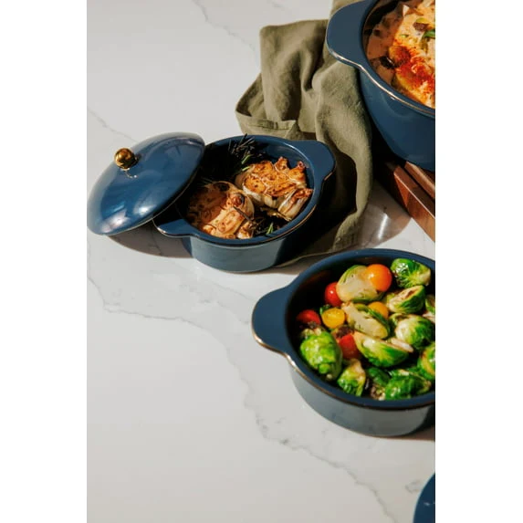 Thyme & Table 3-Piece Ceramic Casserole Set – Atlantic Blue - Image 5