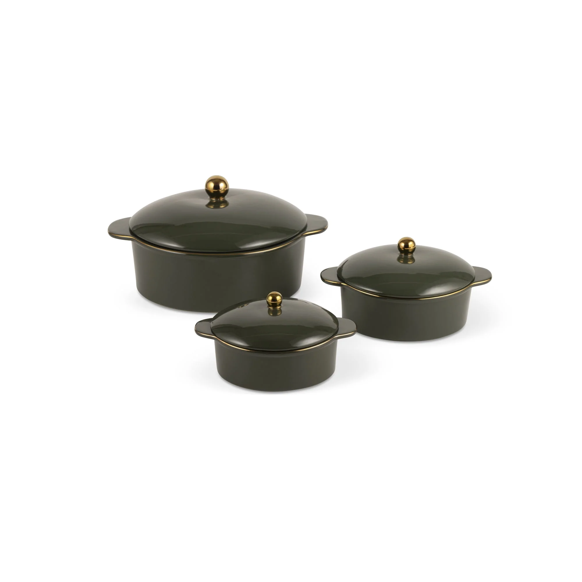 Thyme & Table 3-Piece Ceramic Casserole Set – Atlantic Blue - Image 6