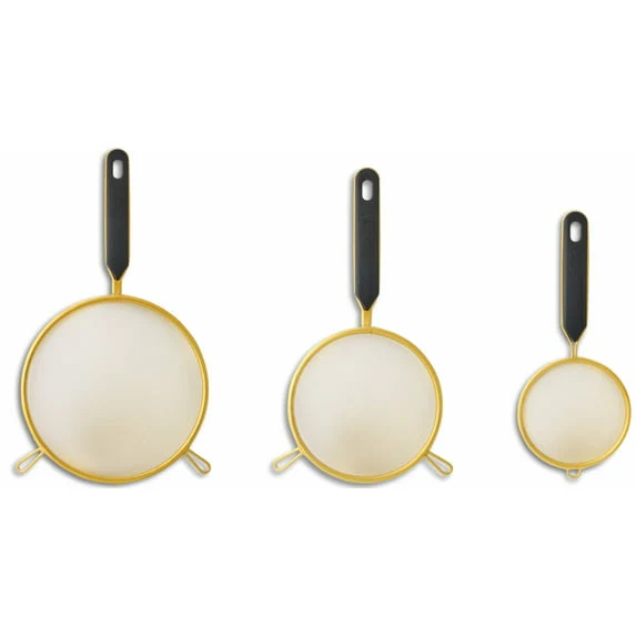 Thyme & Table 3-Piece Fine Mesh Gold Strainer Set