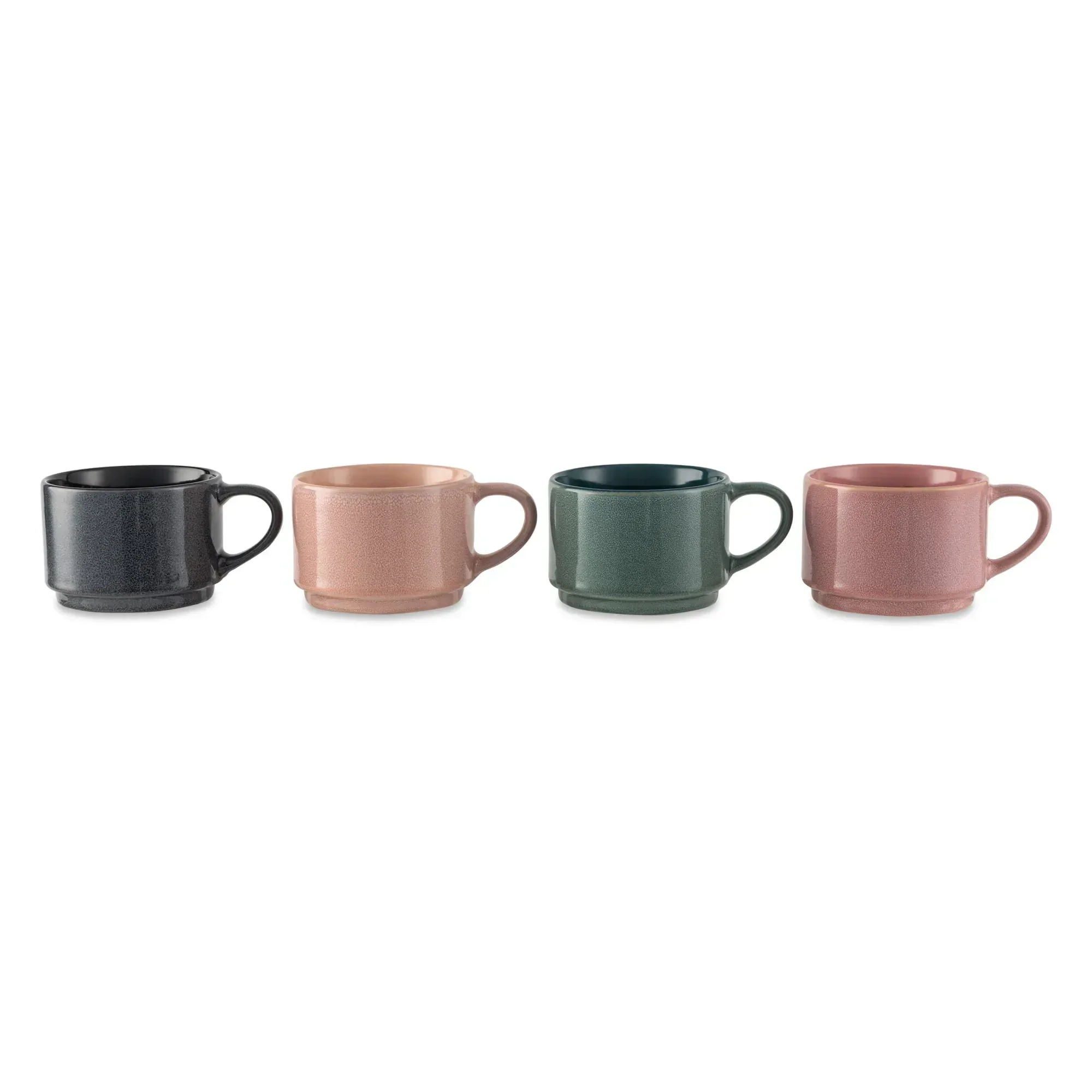 Thyme & Table 4 Pack Stacking Mugs, Reactive Mix of Colors 11.1 fl oz, Stoneware - Image 5