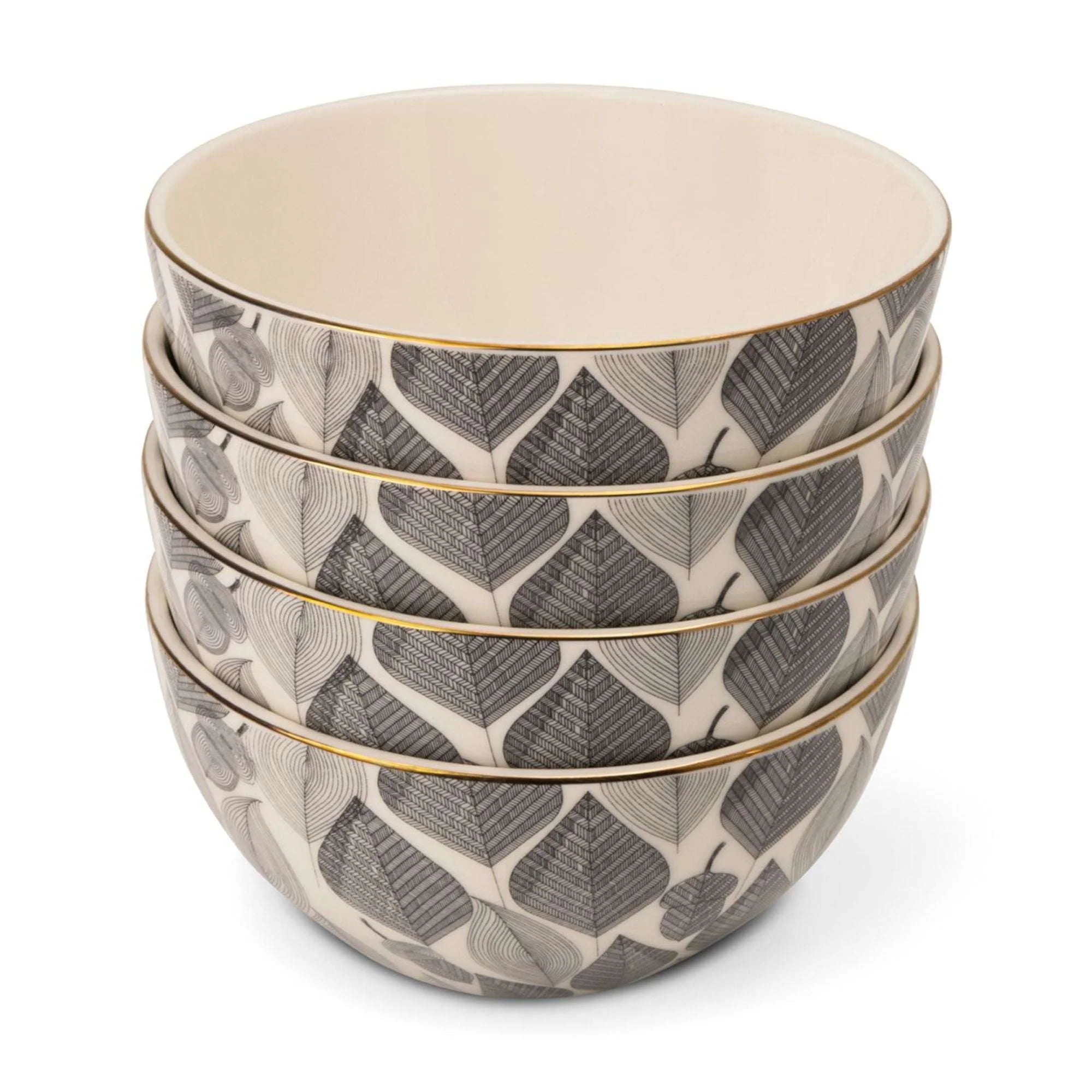 Thyme & Table 4-Pack Stoneware Cereal Bowls, Ocee Leaf - Image 6