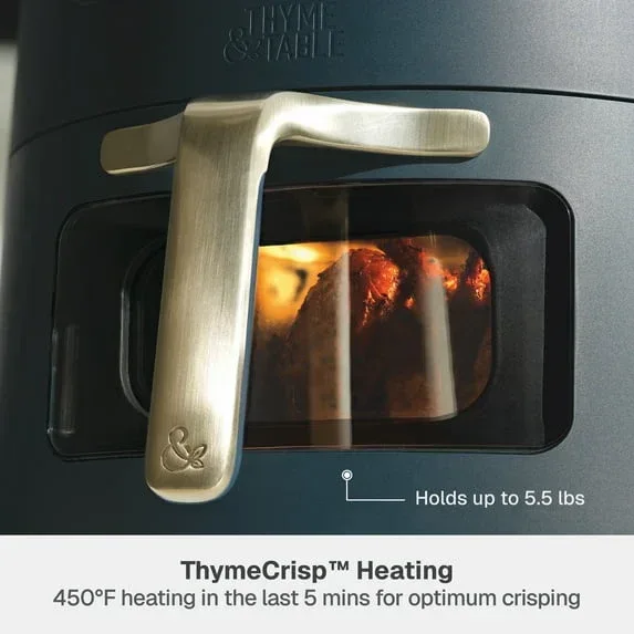 Thyme & Table 6QT Air Fryer, with ThymeCrisp™ and Ceramic-Coated Nonstick Basket, Atlantic Blue - Image 8