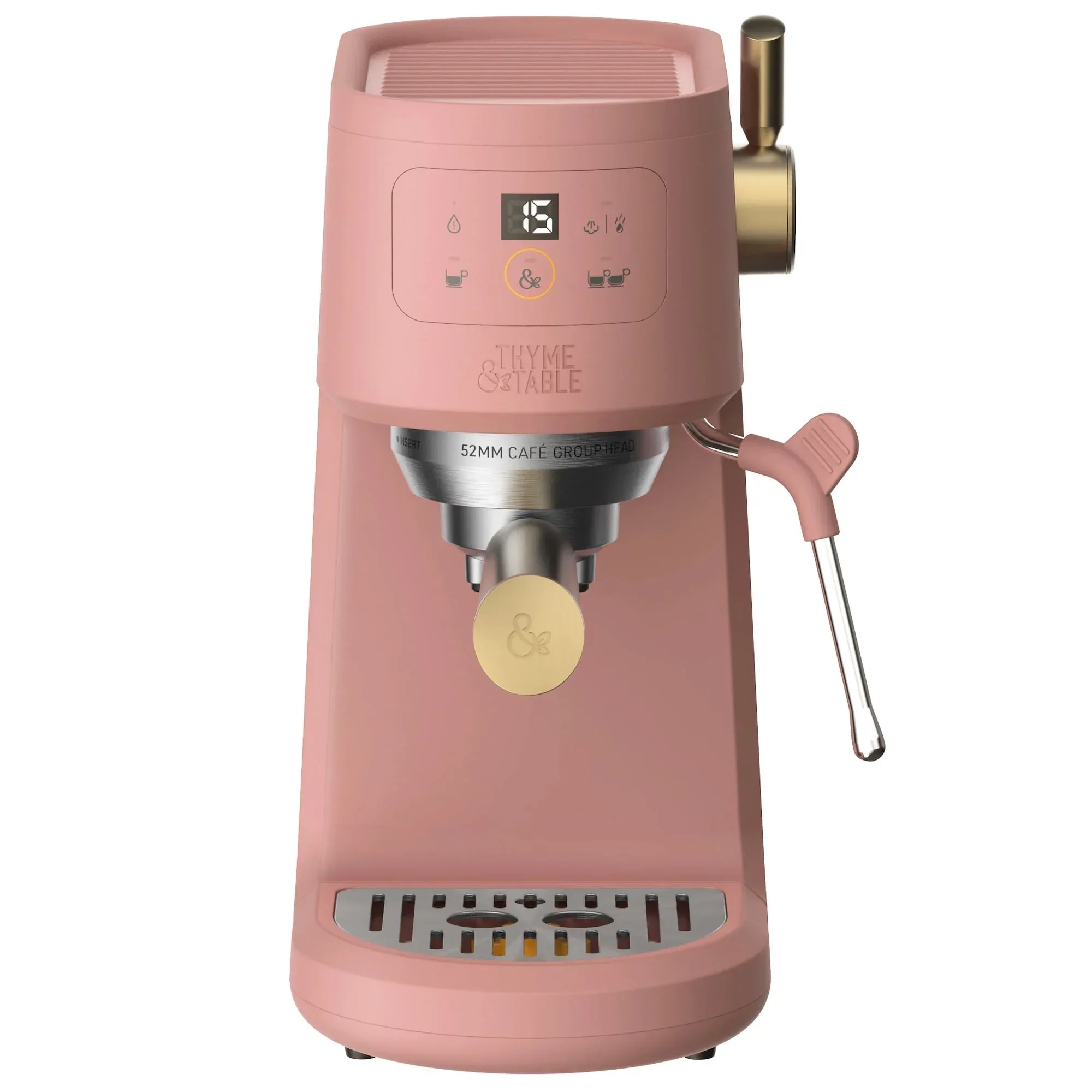 Thyme & Table Barista Mini Espresso Machine with 15-Bar Pressure and Steam Wand, Sand White - Image 14