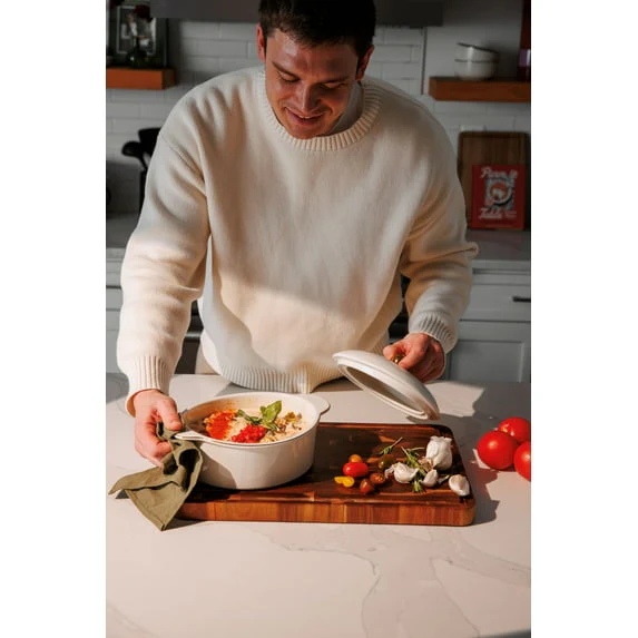 Thyme & Table Ceramic 64oz Casserole Dish – Cream - Image 4
