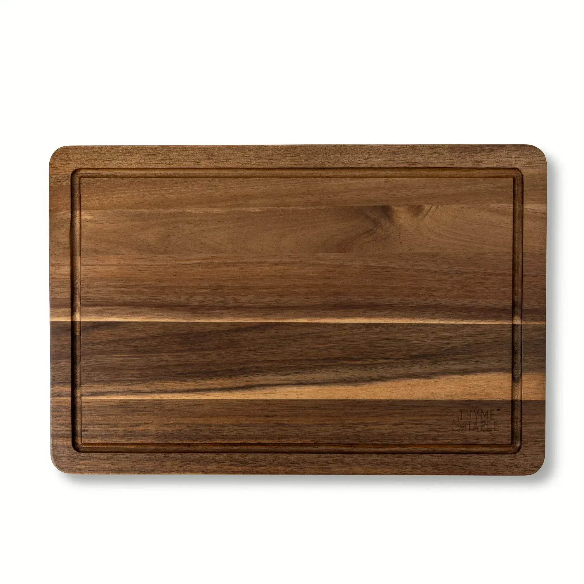 Thyme & Table Large 12"x18" Acacia Wood Cutting Board with Triangle Shaped Anti-Slip Grips - Image 3