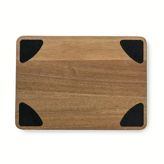 Thyme & Table Medium 10"x14" Acacia Wood Cutting Board with Triangle Shaped Anti-Slip Grips - Image 2