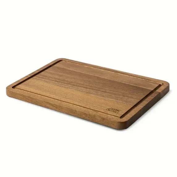 Thyme & Table Medium 10"x14" Acacia Wood Cutting Board with Triangle Shaped Anti-Slip Grips - Image 3