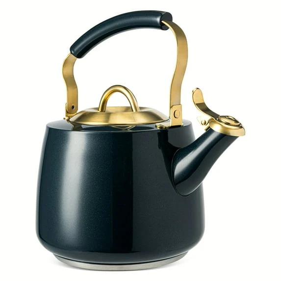 Thyme & Table Stainless Steel 1.8L Stovetop Tea Kettle - Black & Gold - Image 7