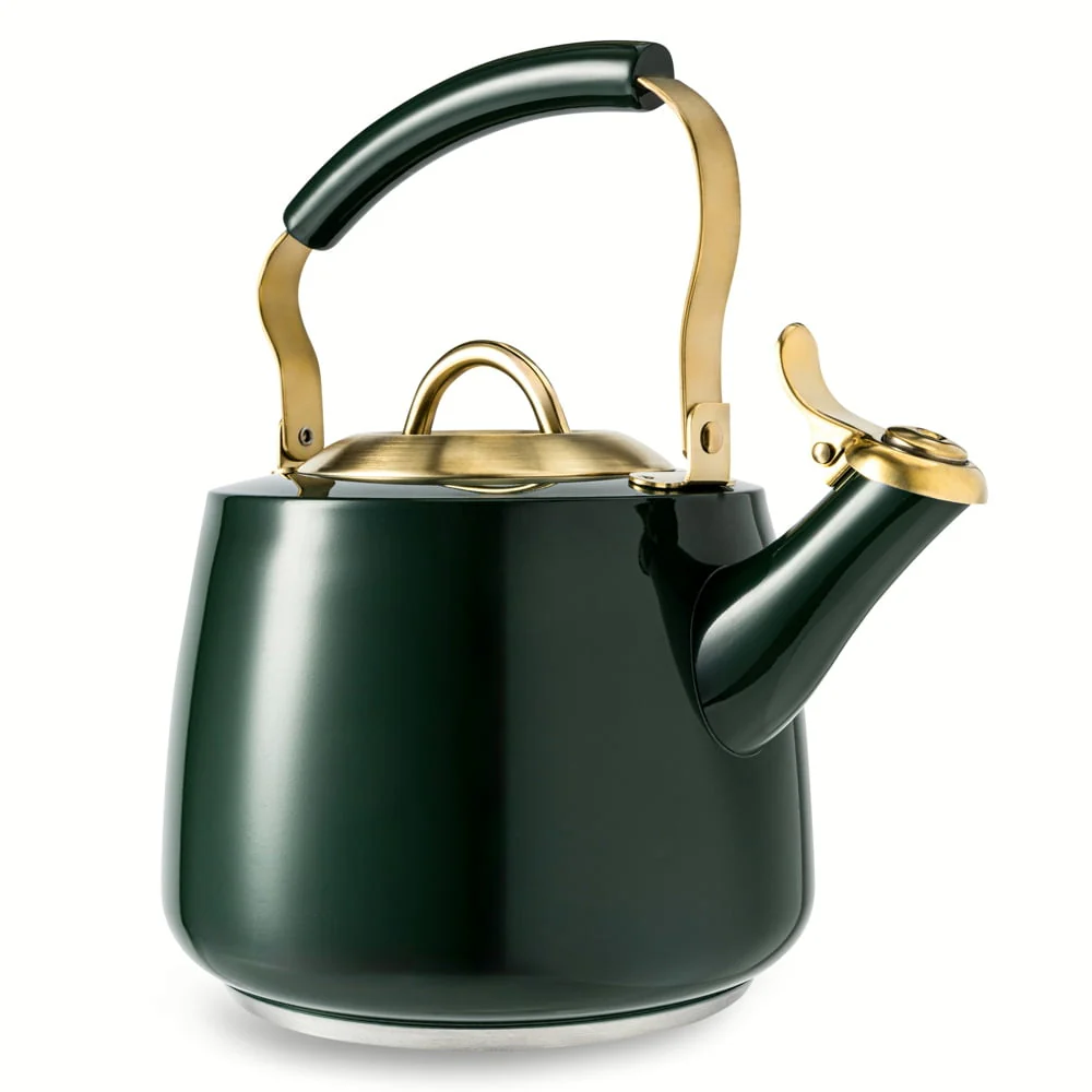 Thyme & Table Stainless Steel 1.8L Stovetop Tea Kettle - Black & Gold - Image 8