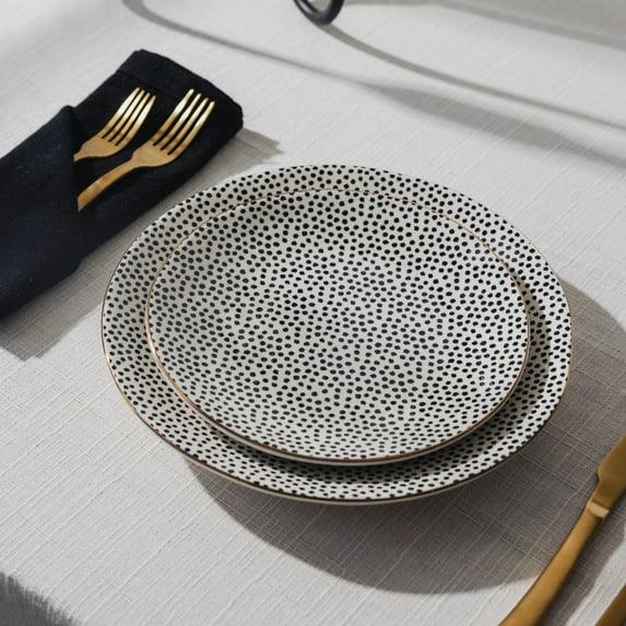 Thyme & Table TT0061 Dinnerware Black & White Medallion Stoneware, 12 Piece Set - Image 3
