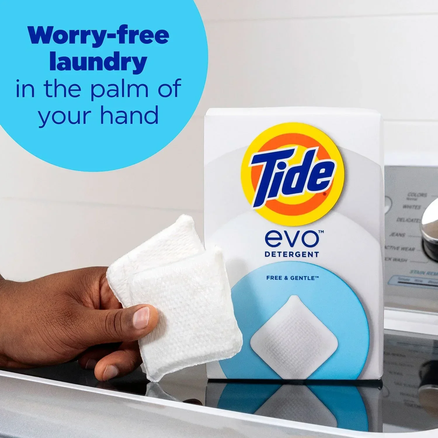 Tide Evo Laundry Detergent Fiber Tiles, Free & Gentle, 72 ct. - Image 5