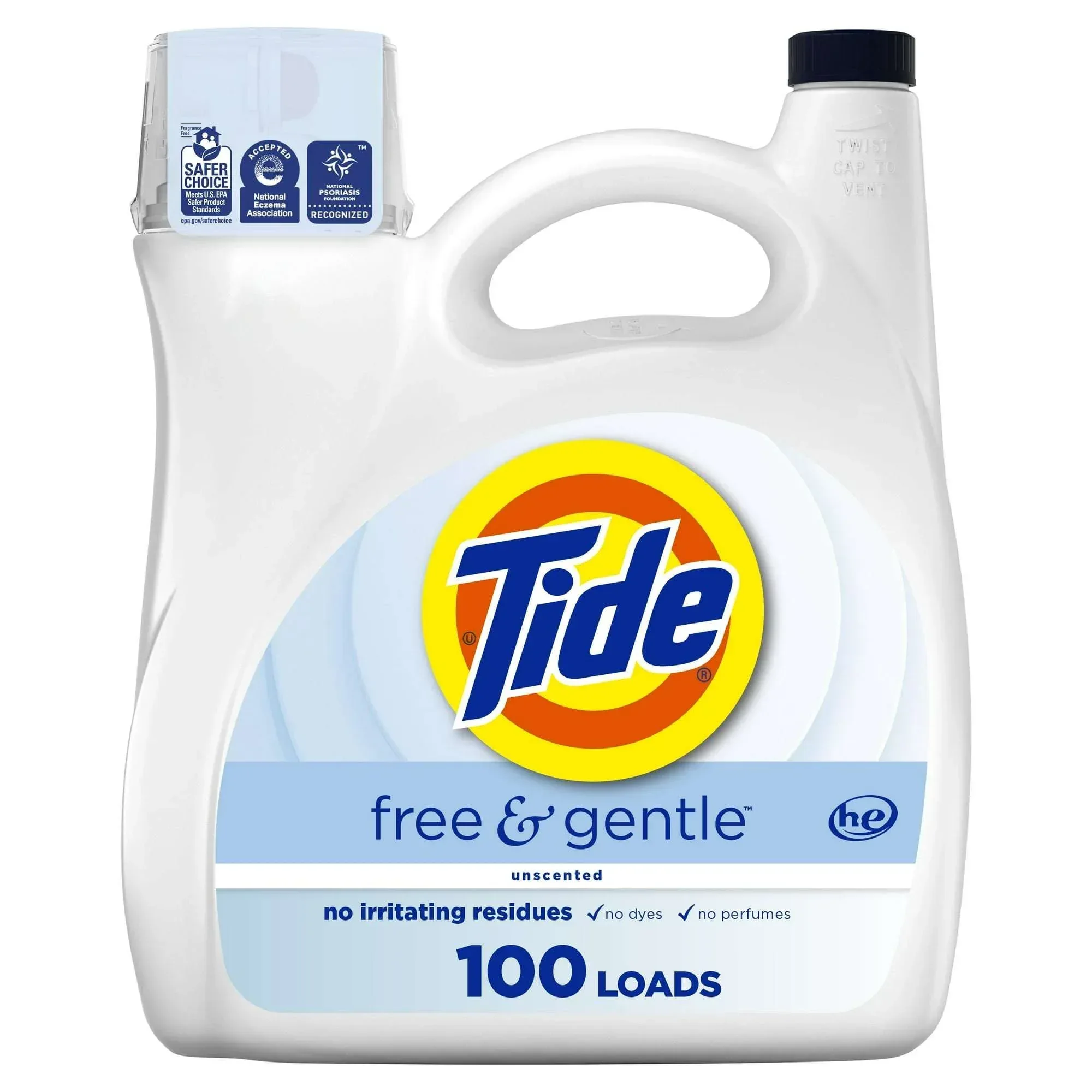 Tide Free & Gentle Laundry Detergent Liquid, 34 fl oz, 25 Loads - Image 5