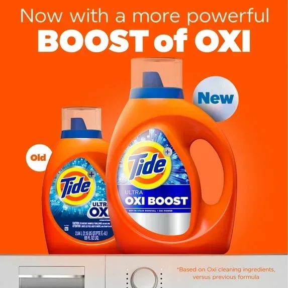 Tide Laundry Detergent Liquid, Ultra Oxi Boost, Advanced Stain Remover, 73 fl oz, 52 Loads - Image 8