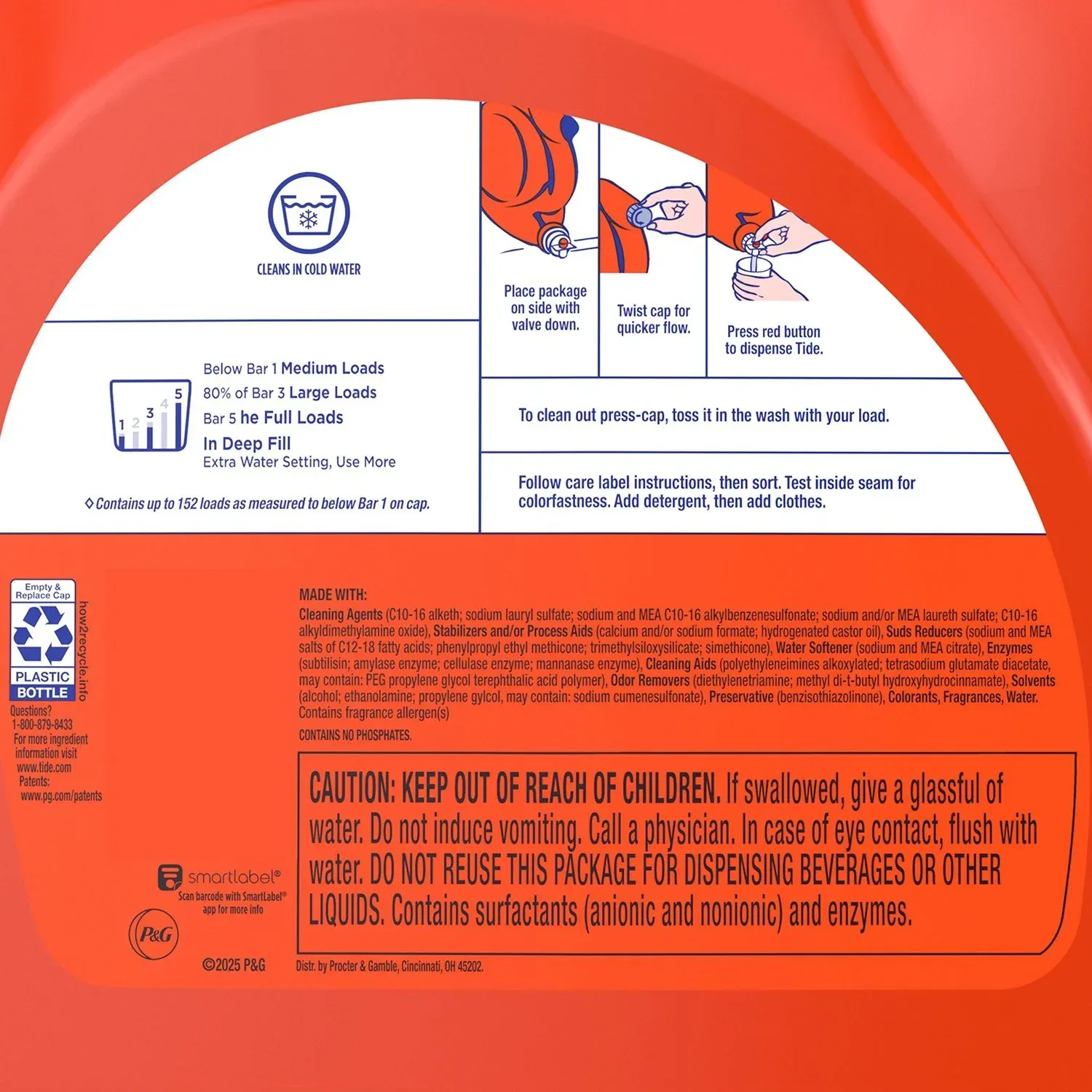 Tide Liquid Laundry Detergent, Original, 152 loads, 170 fl. oz. - Image 2