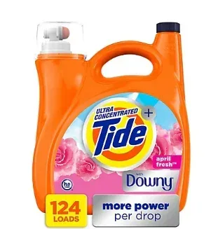 Tide Plus A Touch of Downy Liquid Laundry Detergent, HE Compatible, 124 loads/159 fl. oz. - April Fresh - Image 2
