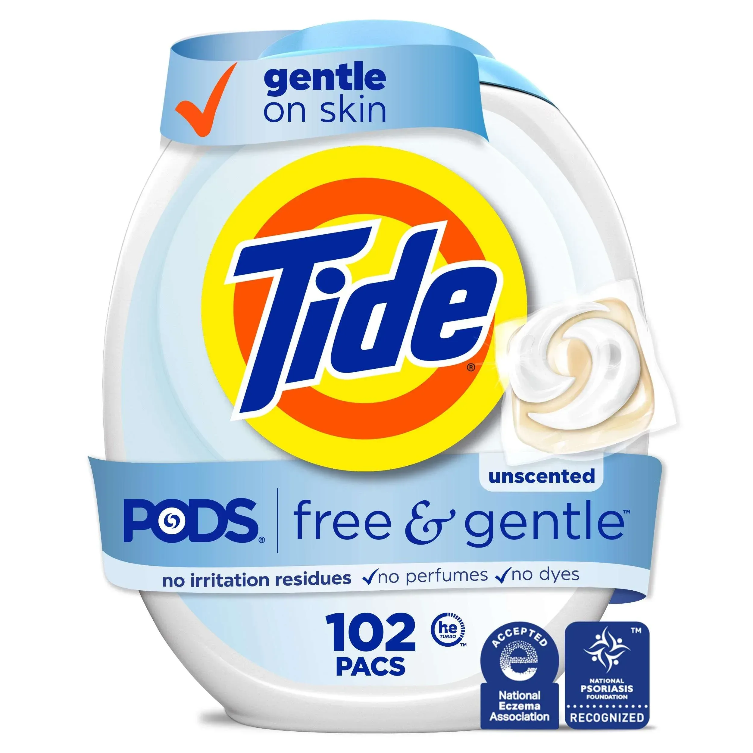 Tide PODS Free and Gentle Liquid Laundry Detergent Pacs, Hypoallergenic, Unscented, 16 Count - Image 14
