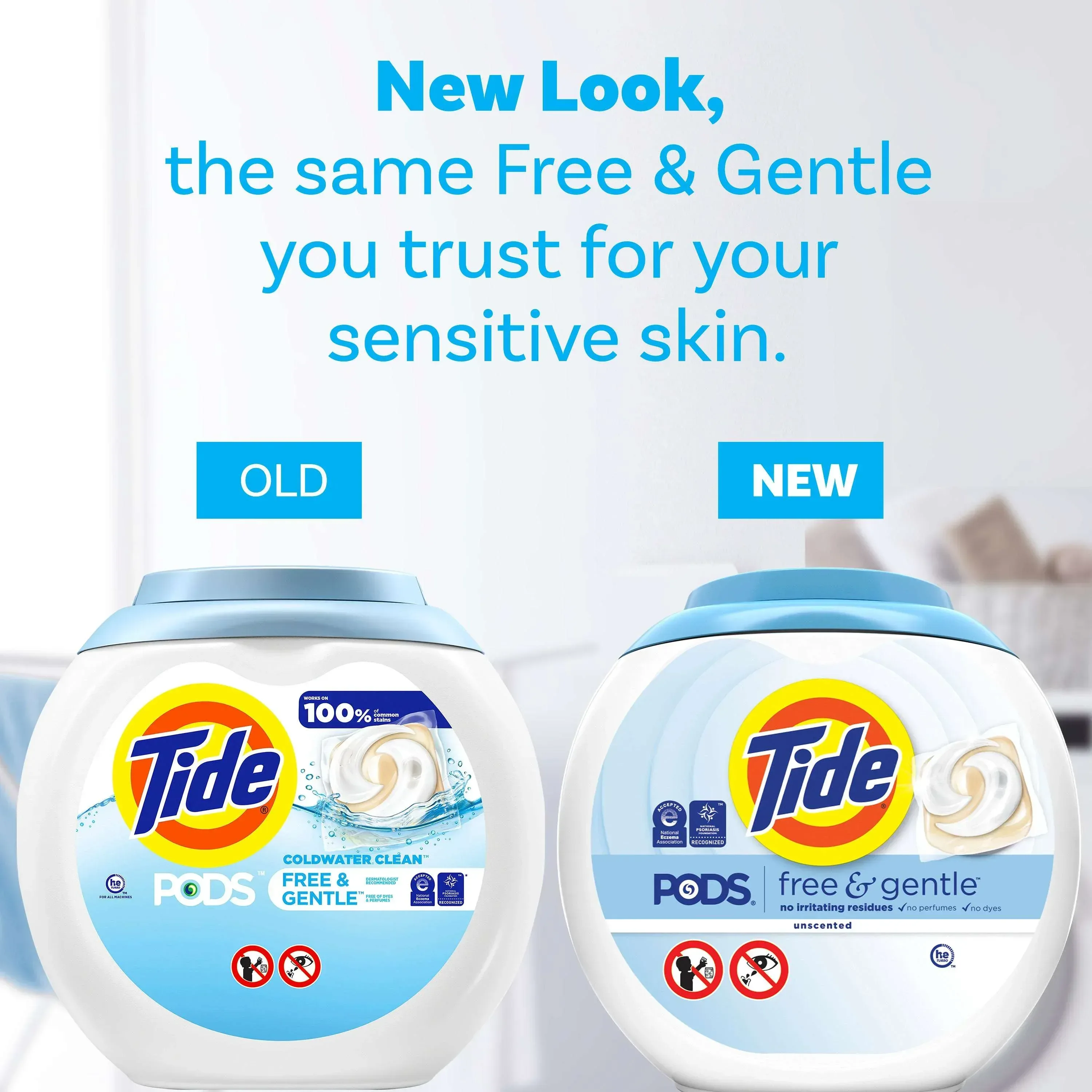 Tide PODS Free and Gentle Liquid Laundry Detergent Pacs, Hypoallergenic, Unscented, 16 Count - Image 6