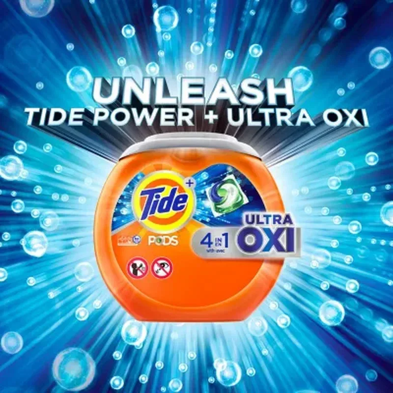 Tide PODS + Ultra Oxi Liquid Detergent Pacs (104 Pacs) - Image 2