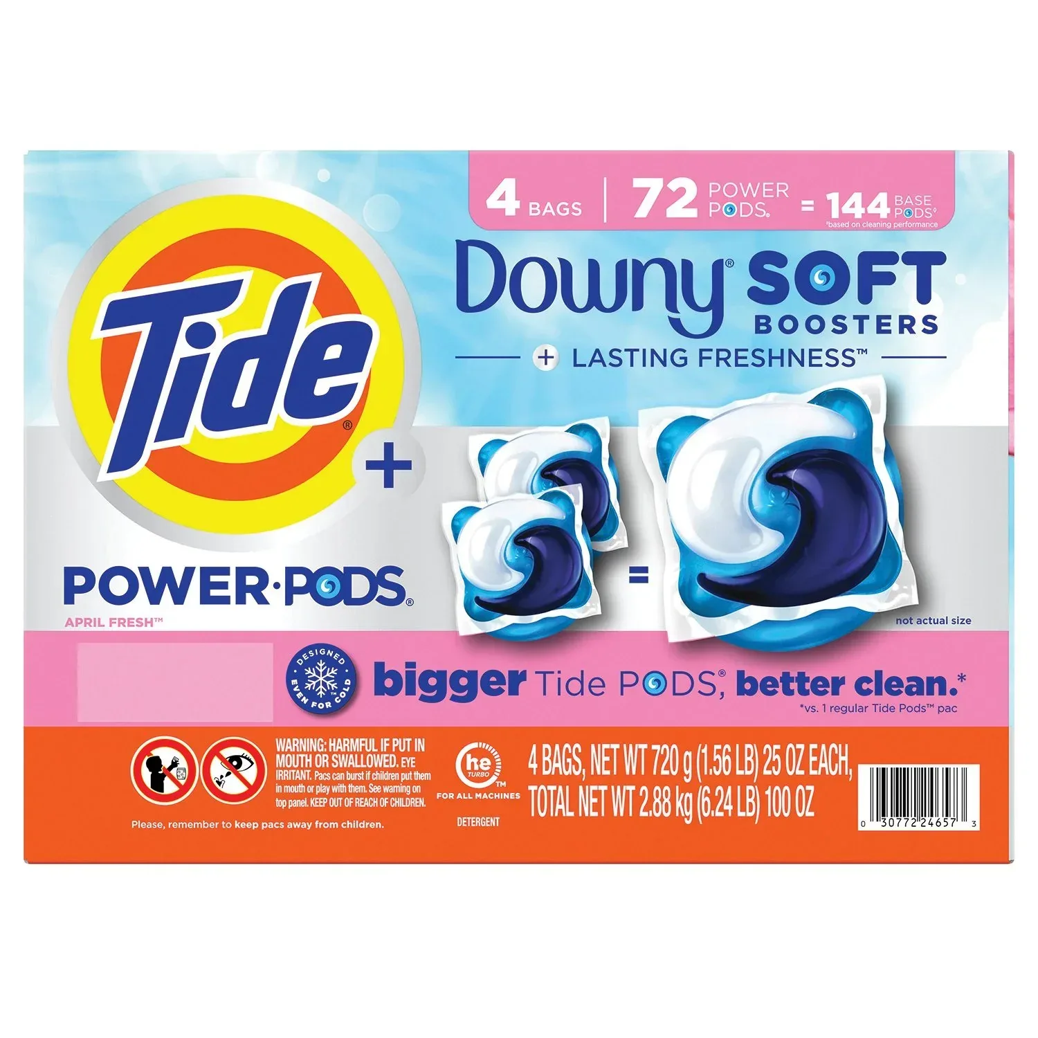Tide Power PODs Downy Soft Boosters Laundry Detergent Pacs, April Fresh, 72 ct. - Image 10