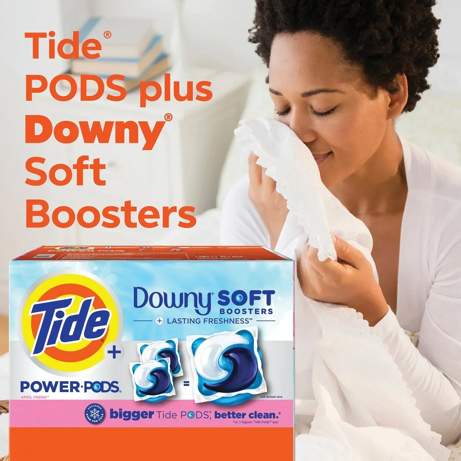 Tide Power PODs Downy Soft Boosters Laundry Detergent Pacs, April Fresh, 72 ct. - Image 5