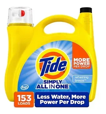 Tide Simply Liquid Laundry Detergent, Refreshing Breeze, 153 loads/200 fl. oz. - Image 2