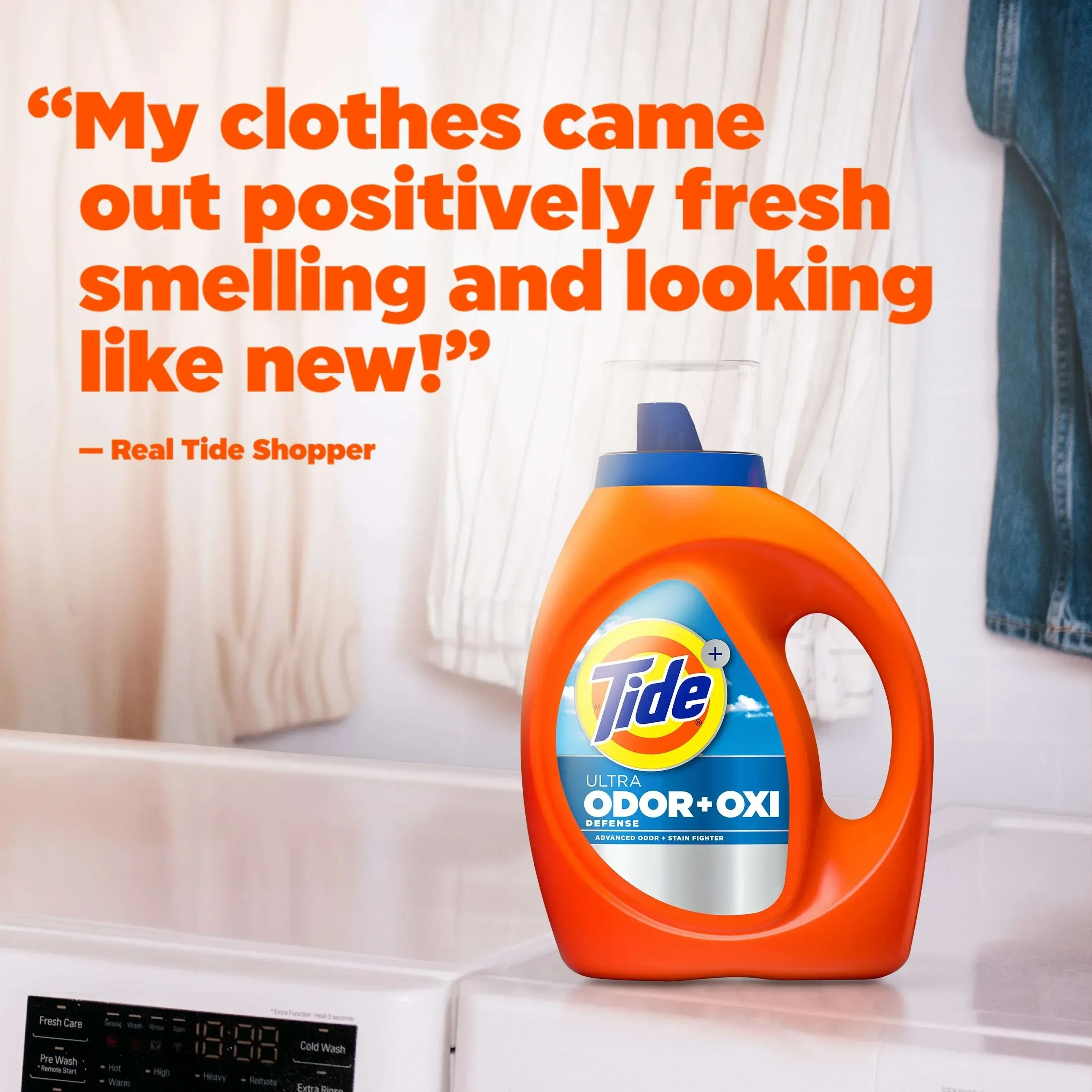 Tide Ultra Odor Defense Plus Oxi Liquid Laundry Detergent, 73 fl oz, 52 Loads - Image 8
