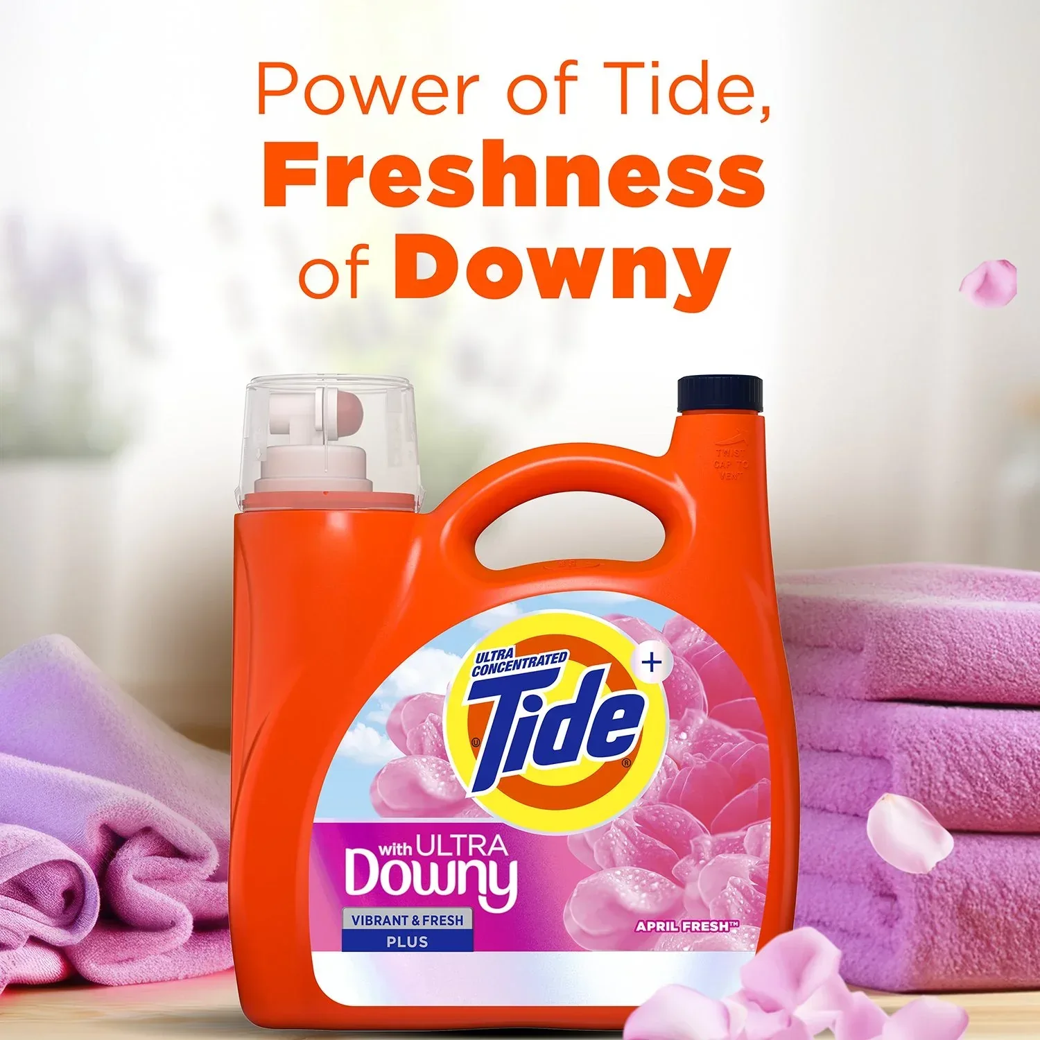 Tide with Ultra Downy Liquid Laundry Detergent, April Fresh Scent, 100 Loads, 128 fl oz - Image 3